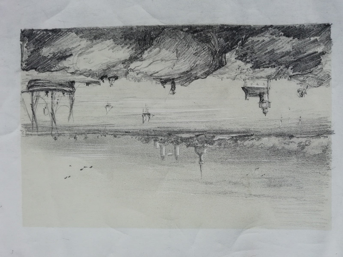 Dessin milieu du XIXe siècle port bretagne ?