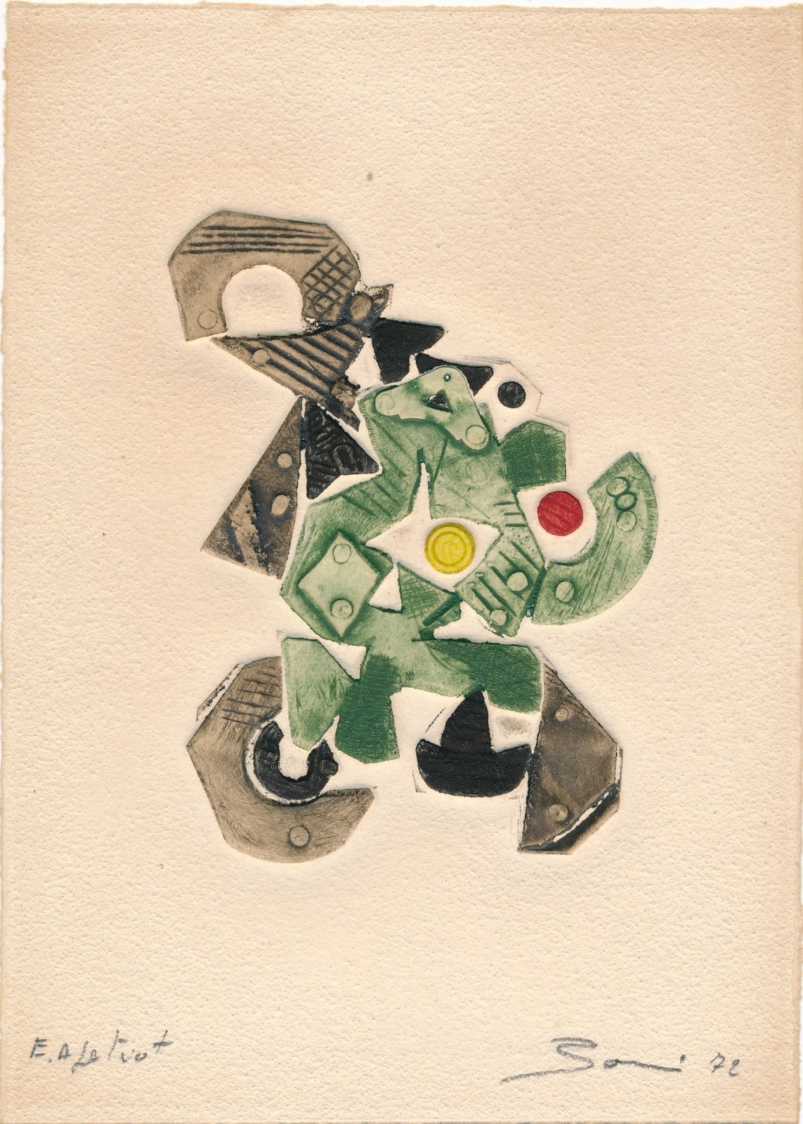 Paolo Boni (1926-) graveur gravure estampe signée datée 1972