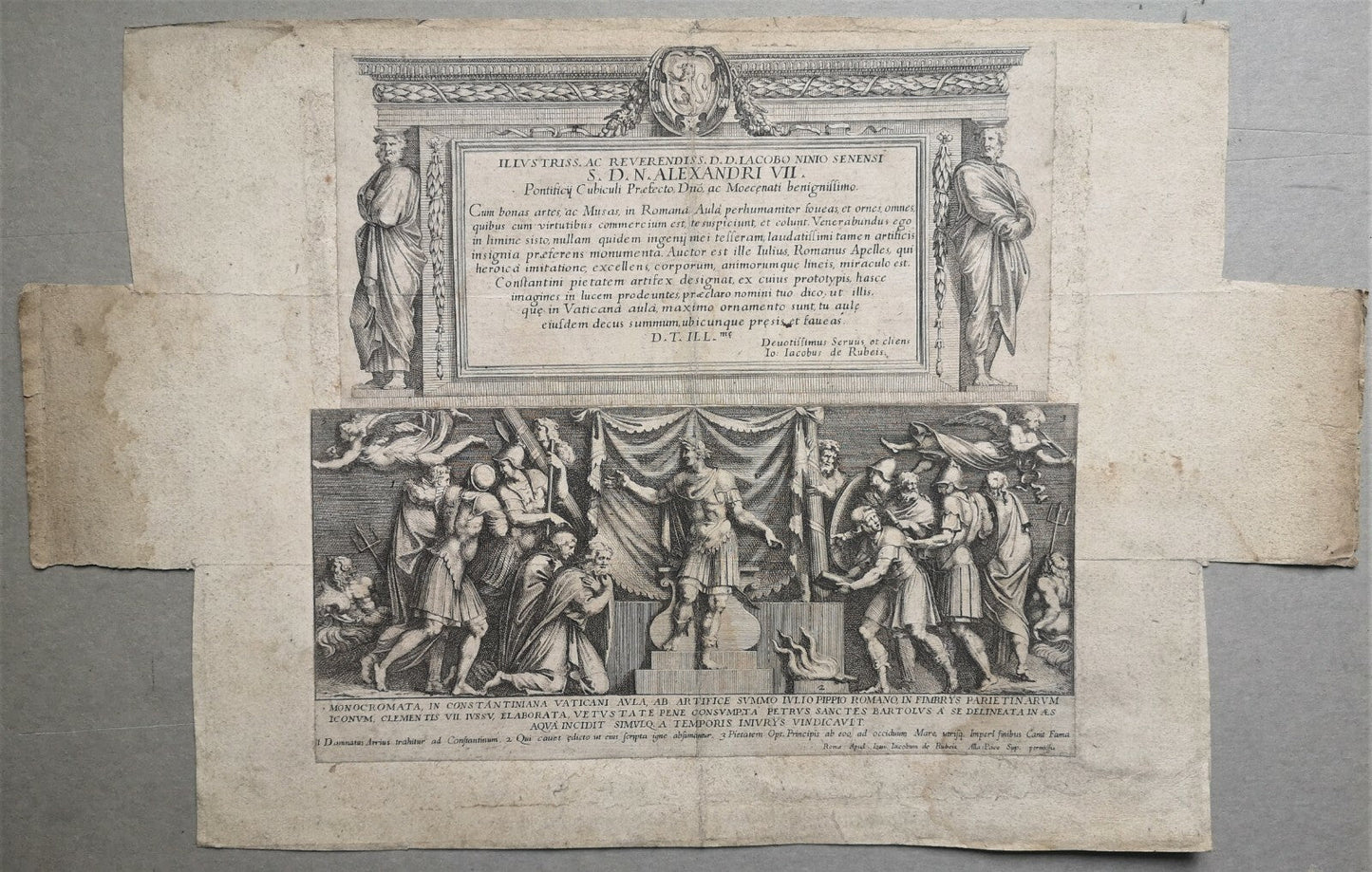 Pietro Sante ou Santi BARTOLI Jules Romain Constantin gravure pape Alexandre