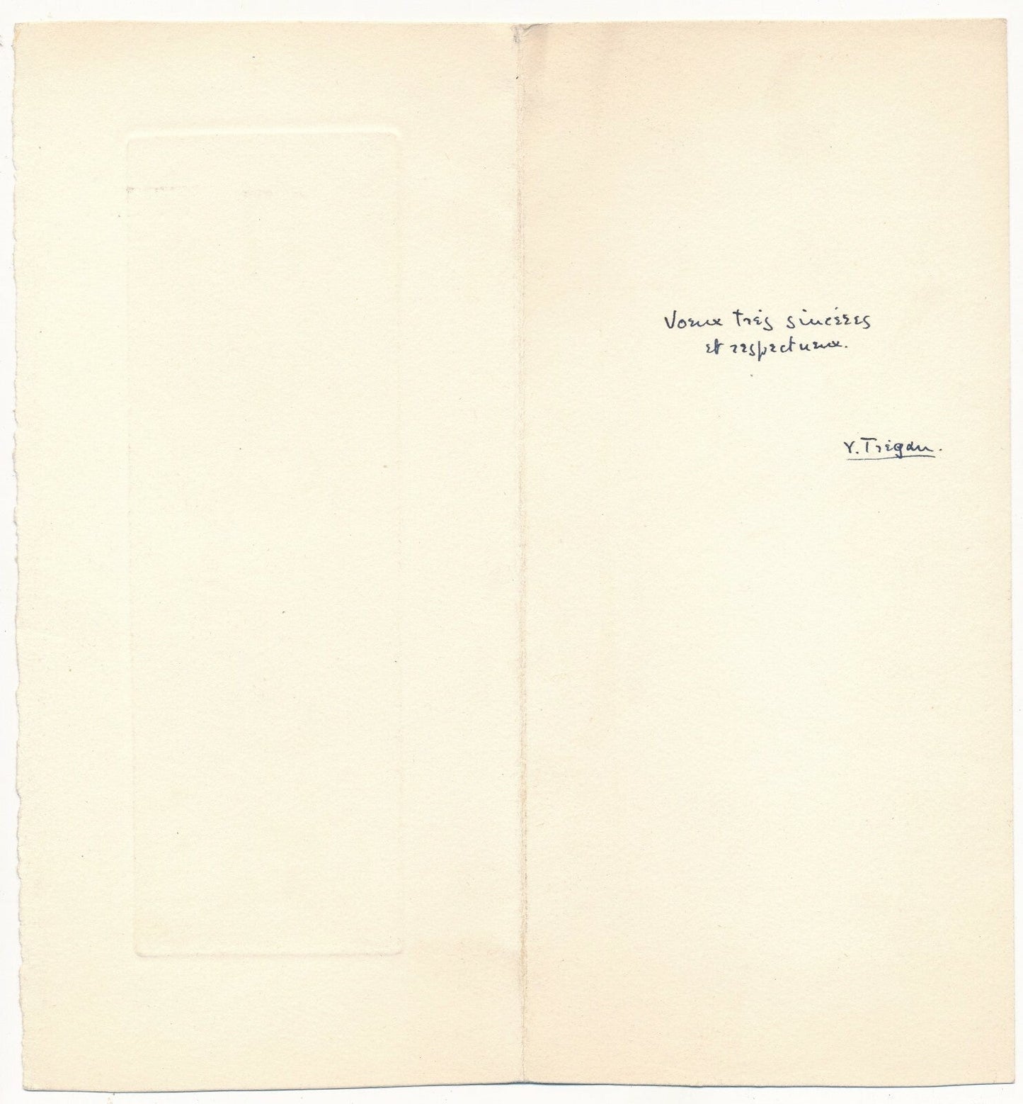 Yves TREGAN gravure burin estampe signée avec envoi autographe