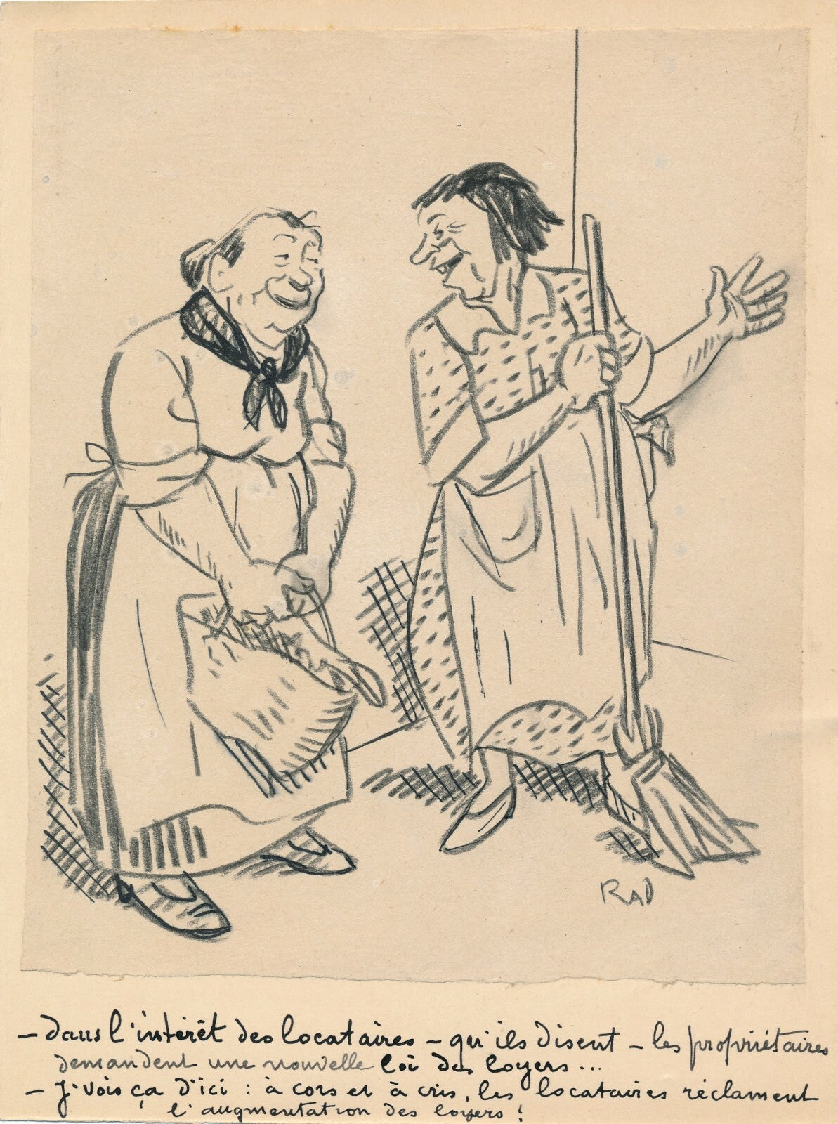 dessin humour Maurice RADIGUET loyer locataire propriétaire caricature