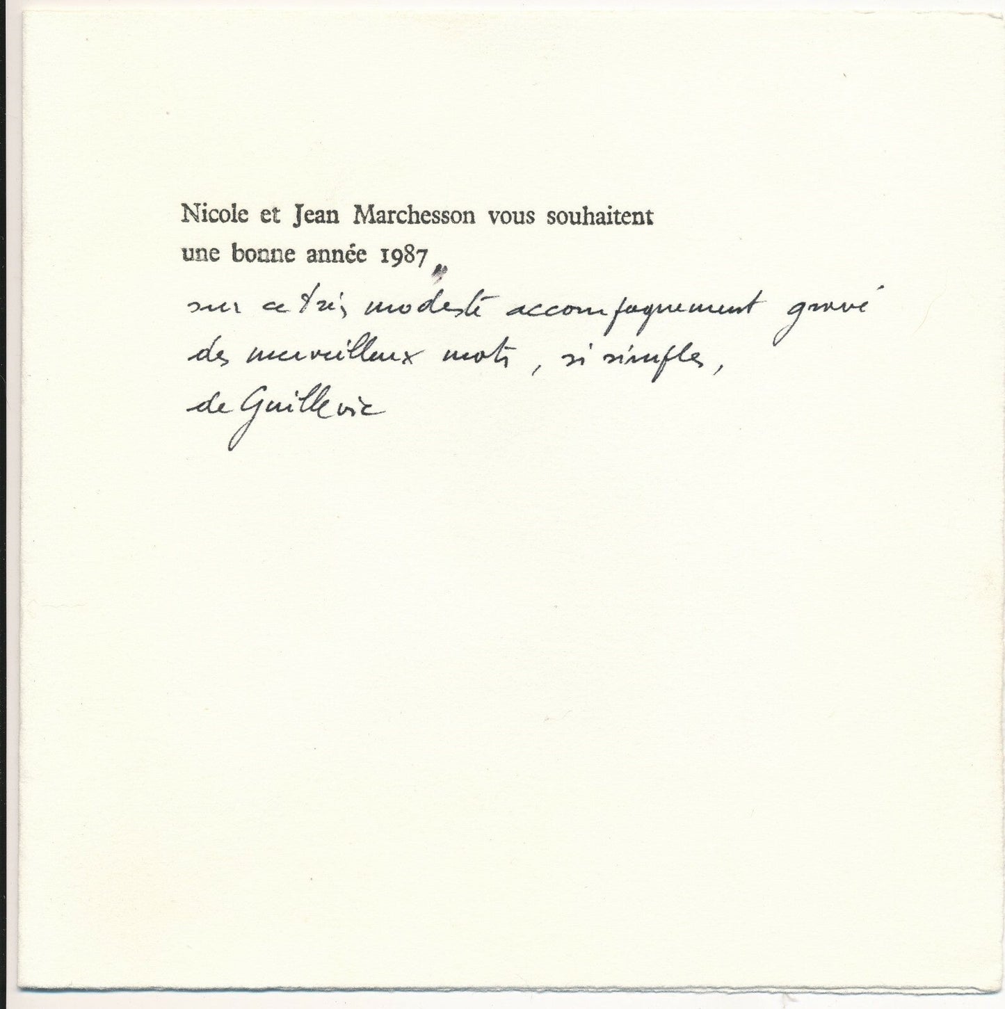 2 vers imprimés du poète Eugène Guillevic et gravure originale carte voeux