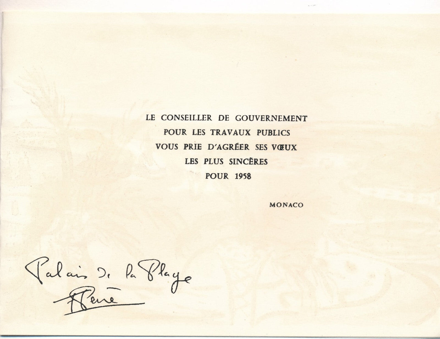 F. PÈNE lithographie originale signée planche paysage Monaco