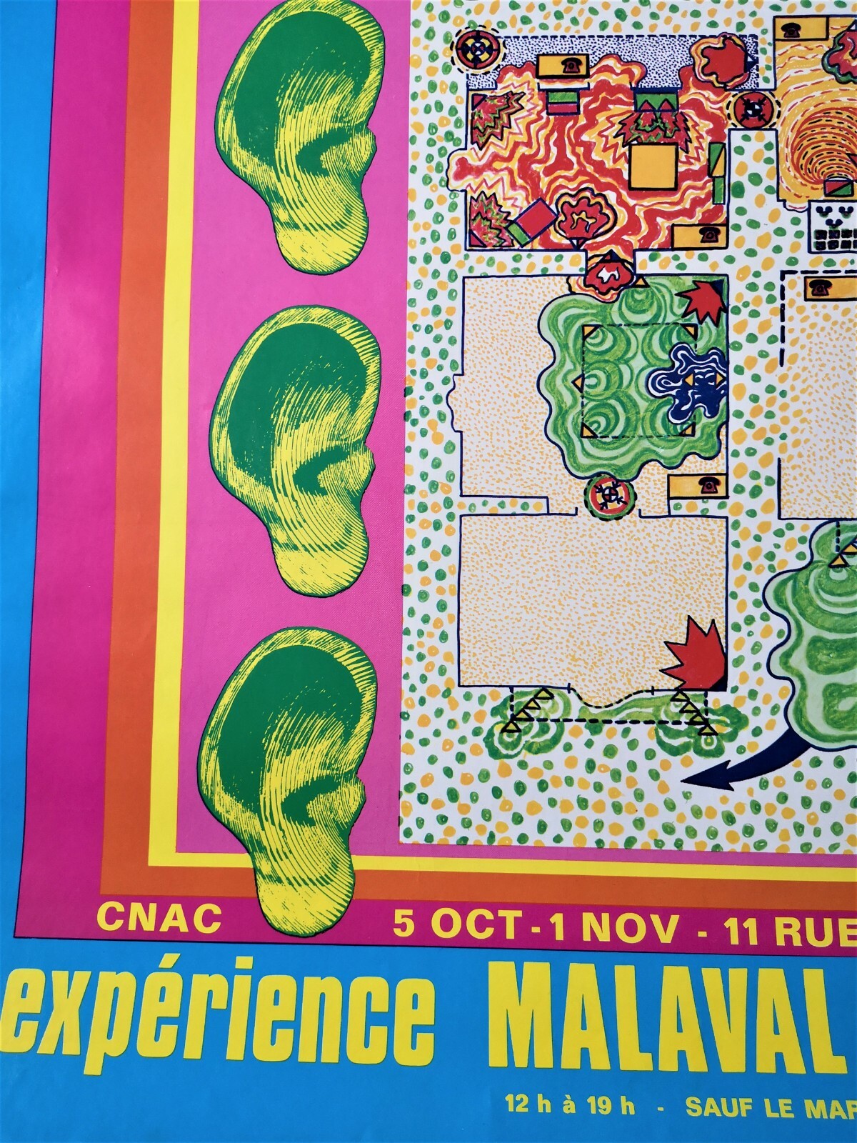 Malaval affiche Expérience Sonorisation Transat Marine Campagne R'N'R CNAC 1971