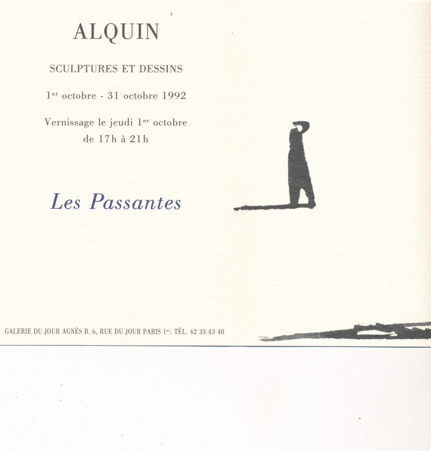 Nicolas Alquin lithographie originale exposition Galerie du Jour Agnès B 1992