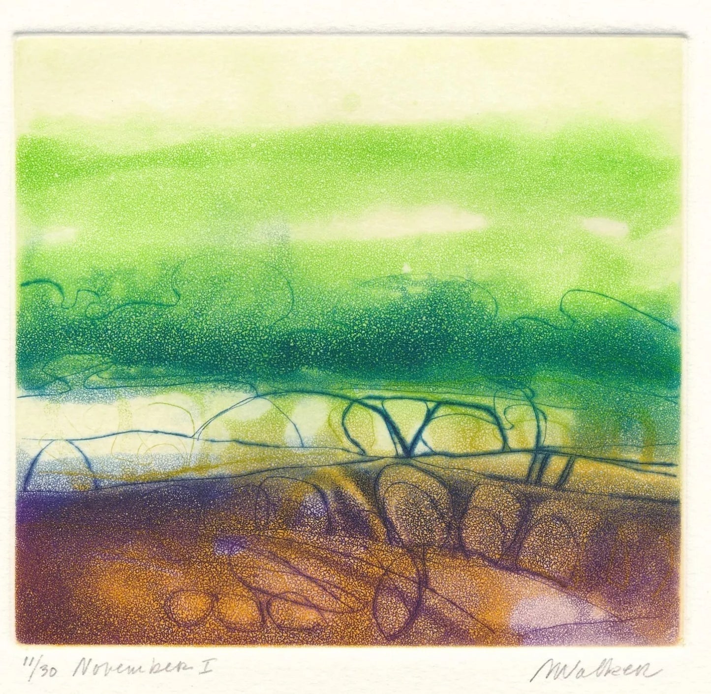 Anne WALKER gravure originale signée estampe