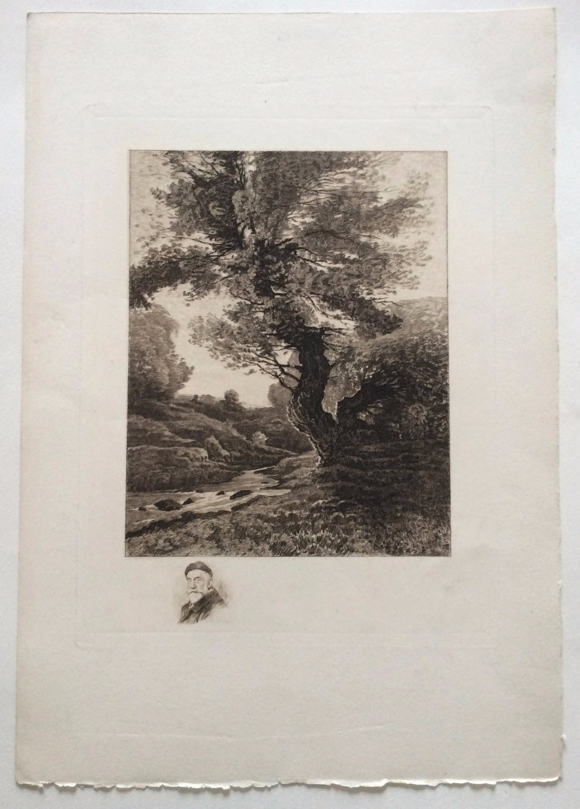 HENRI HARPIGNIES Gravure non signée d’après une œuvre d’Henri Harpignies