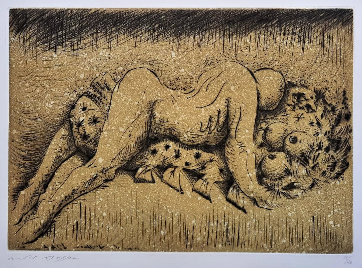 André Masson gravure Homme et chrysalides