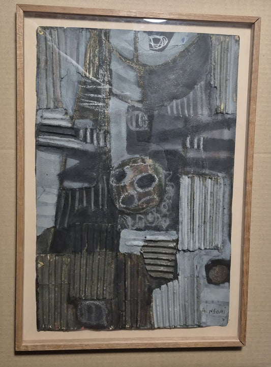 A. NAOMI XXe siècle technique mixte collage abstraction