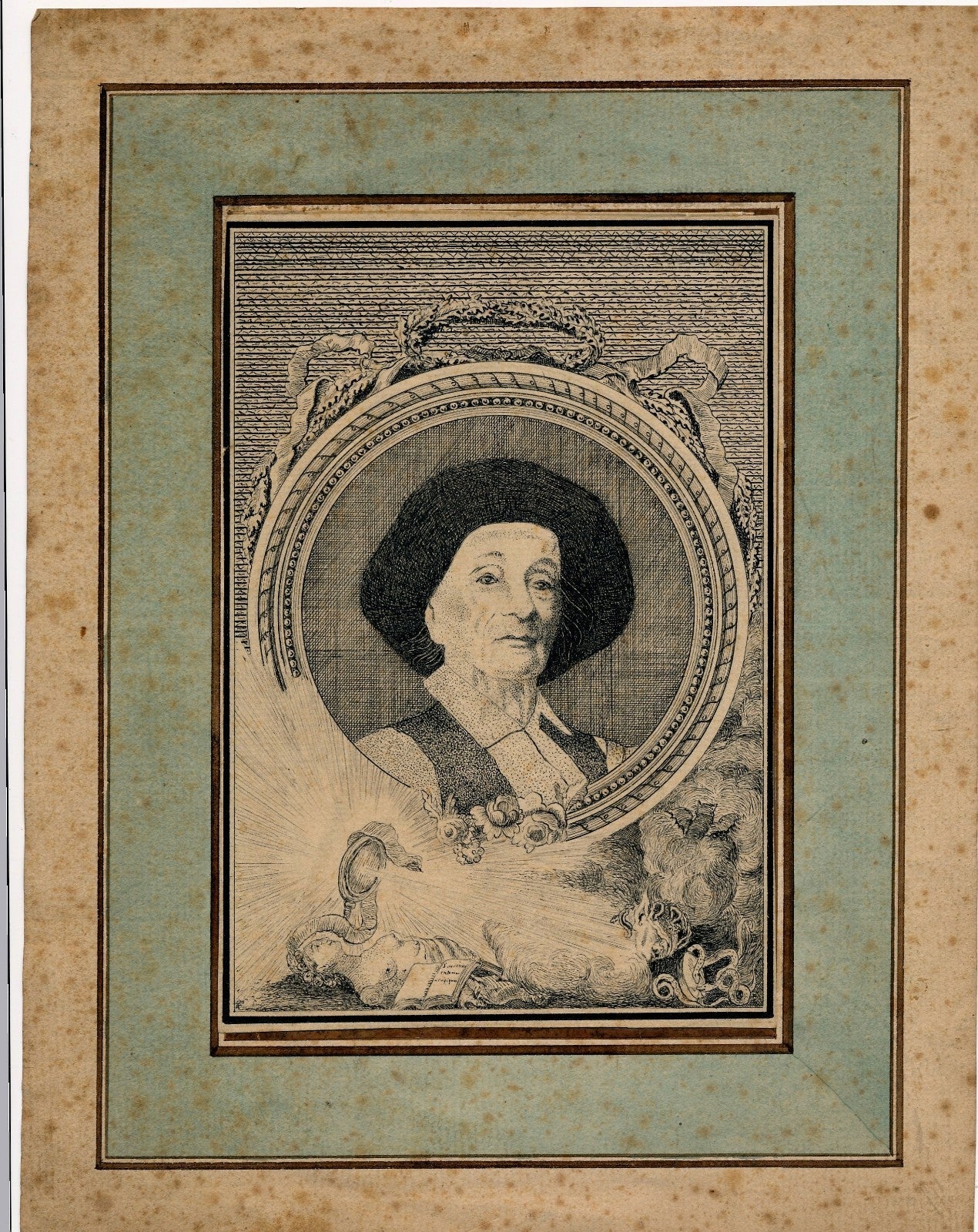 Frédéric Mistral gravure originale d'après dessin 1900 Mallet 