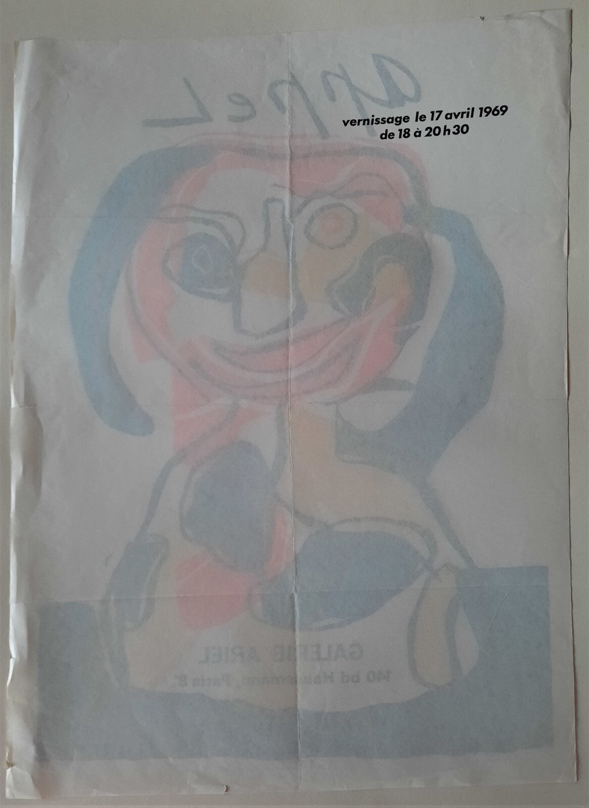 Karel APPEL invitation affiche lithographiée atelier ARTE exposition 1969 Ariel