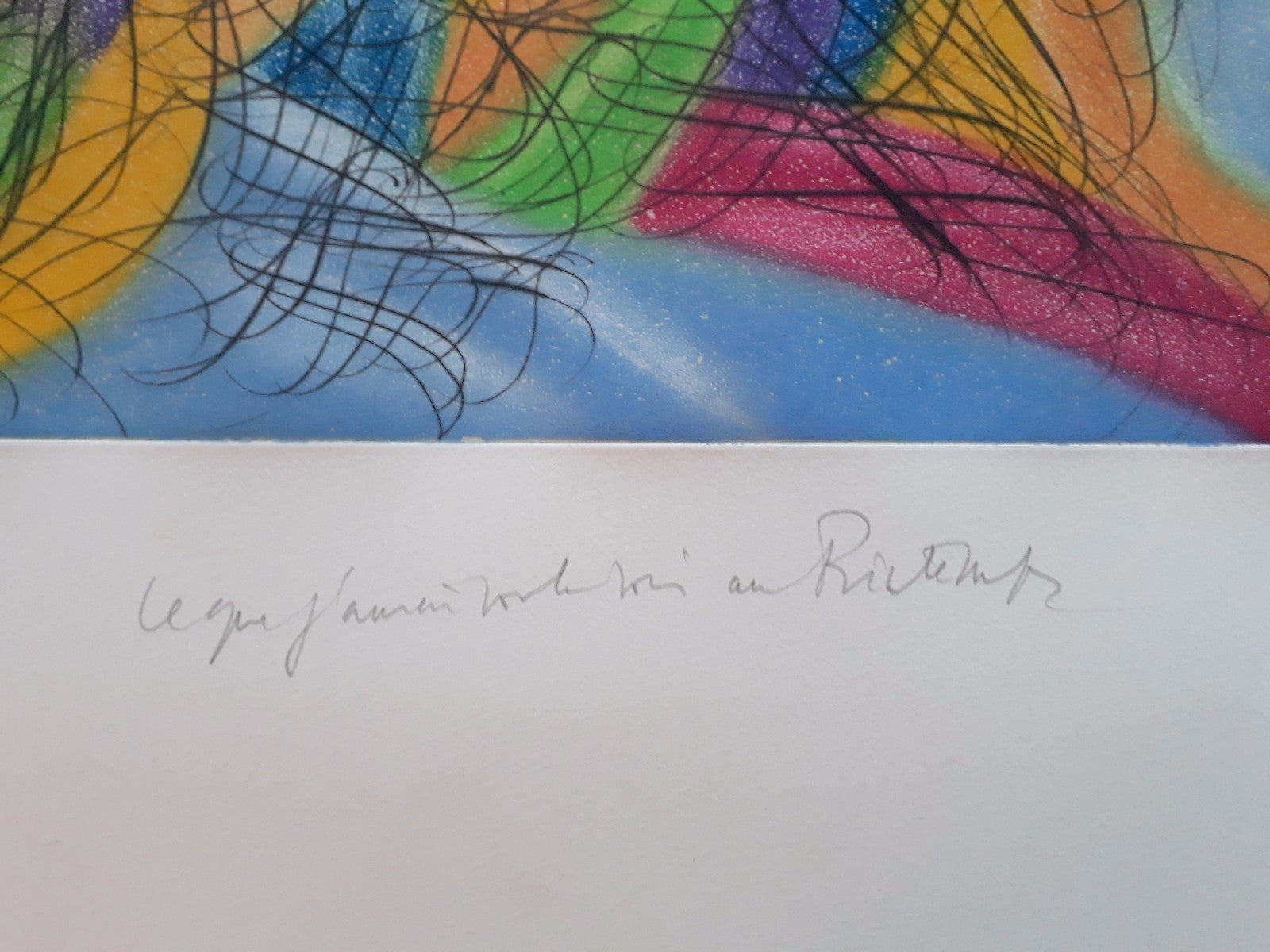 Jean Messagier gravure originale numérotée signée estampe couleurs