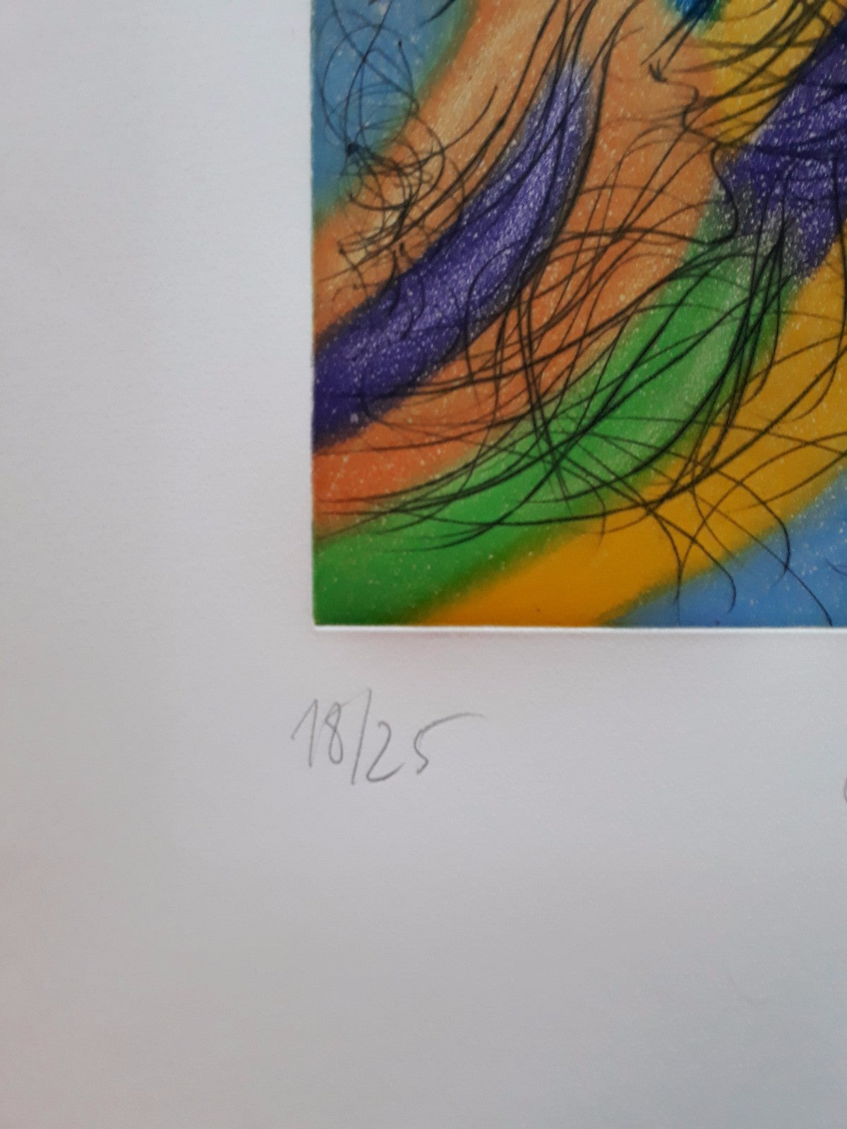 Jean Messagier gravure originale numérotée signée estampe couleurs