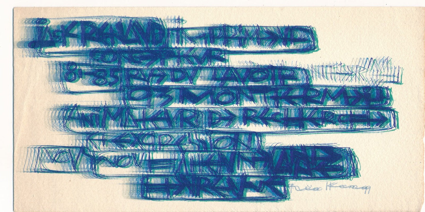 Théo KERG feuille 2 volets  voeux 2 lithographies Jack Renaud