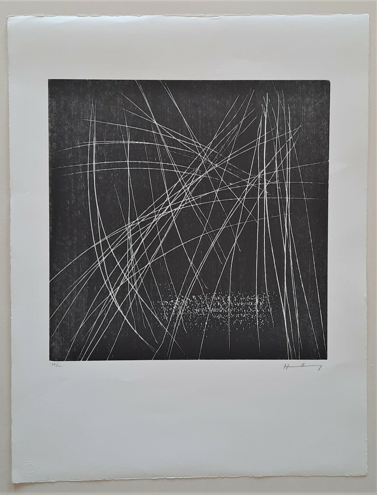 Hans HARTUNG Xylographie originale signée et numérotée estampe 1973