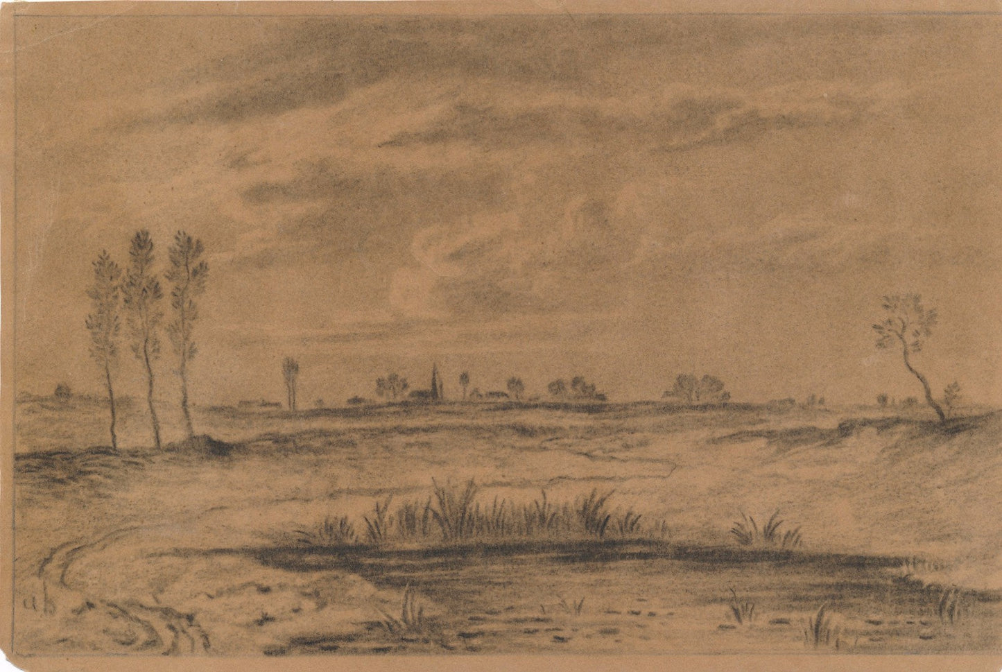 Dessin paysage XIXe ou début XXe siècle état excellent