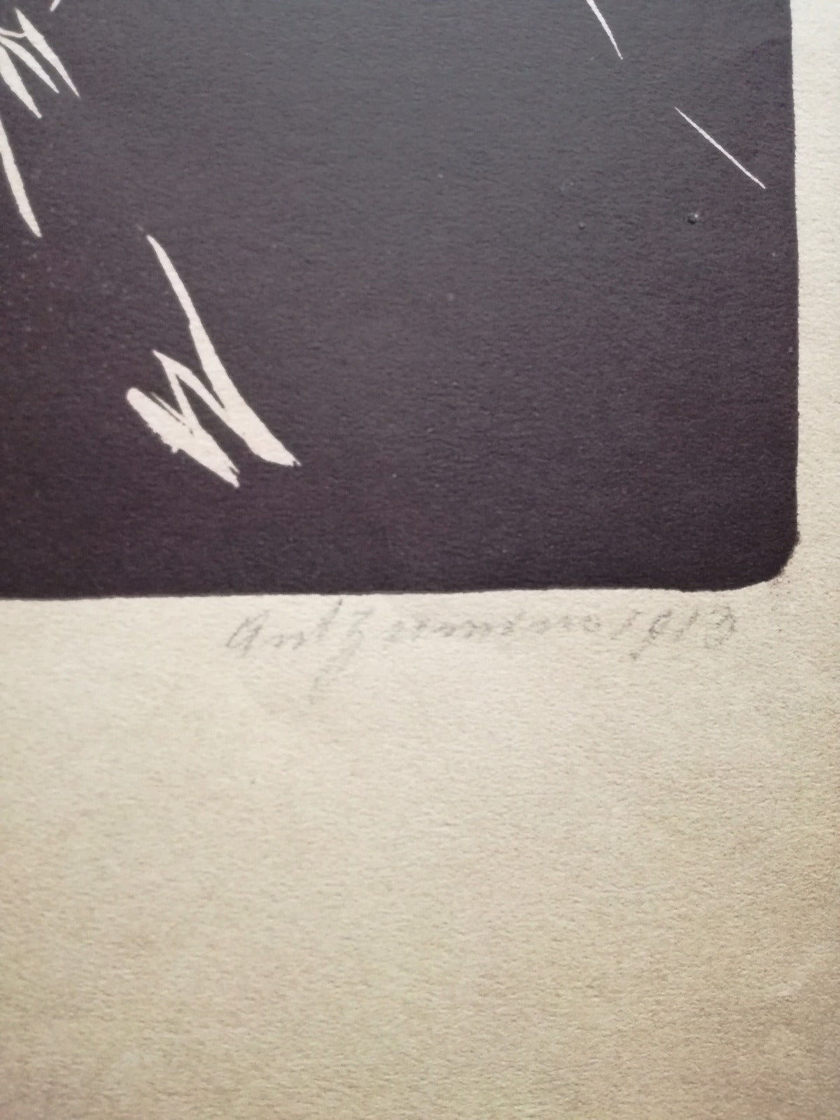 Gravure bois estampe Antonio Zumino Roumanie expressionnisme 1913 signée