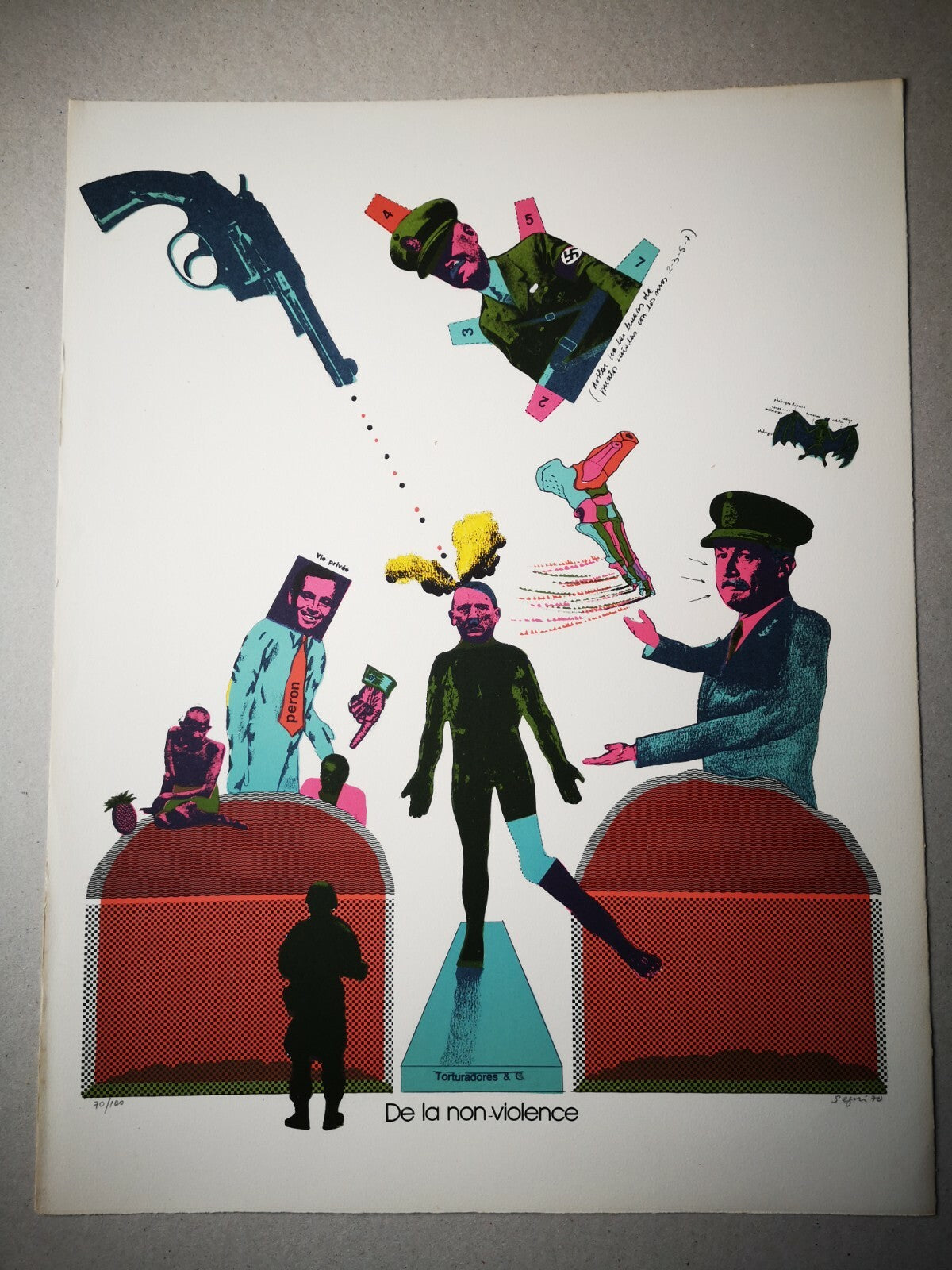 Antonio SEGUI 3 lithographies signées numérotées Sans démagogie 1972 SEGUÍ