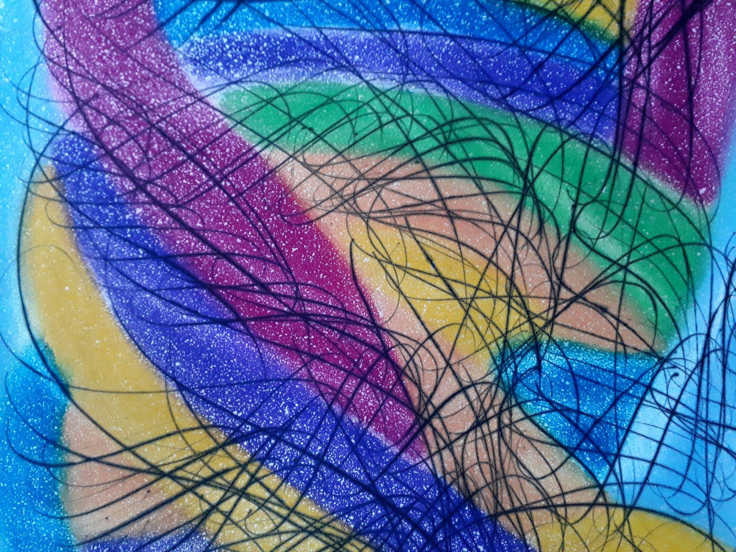 Jean Messagier gravure originale numérotée signée estampe couleurs