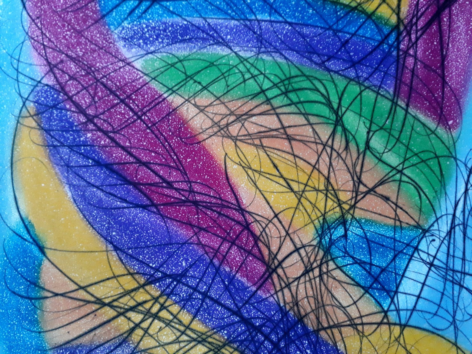 Jean Messagier gravure originale numérotée signée estampe couleurs