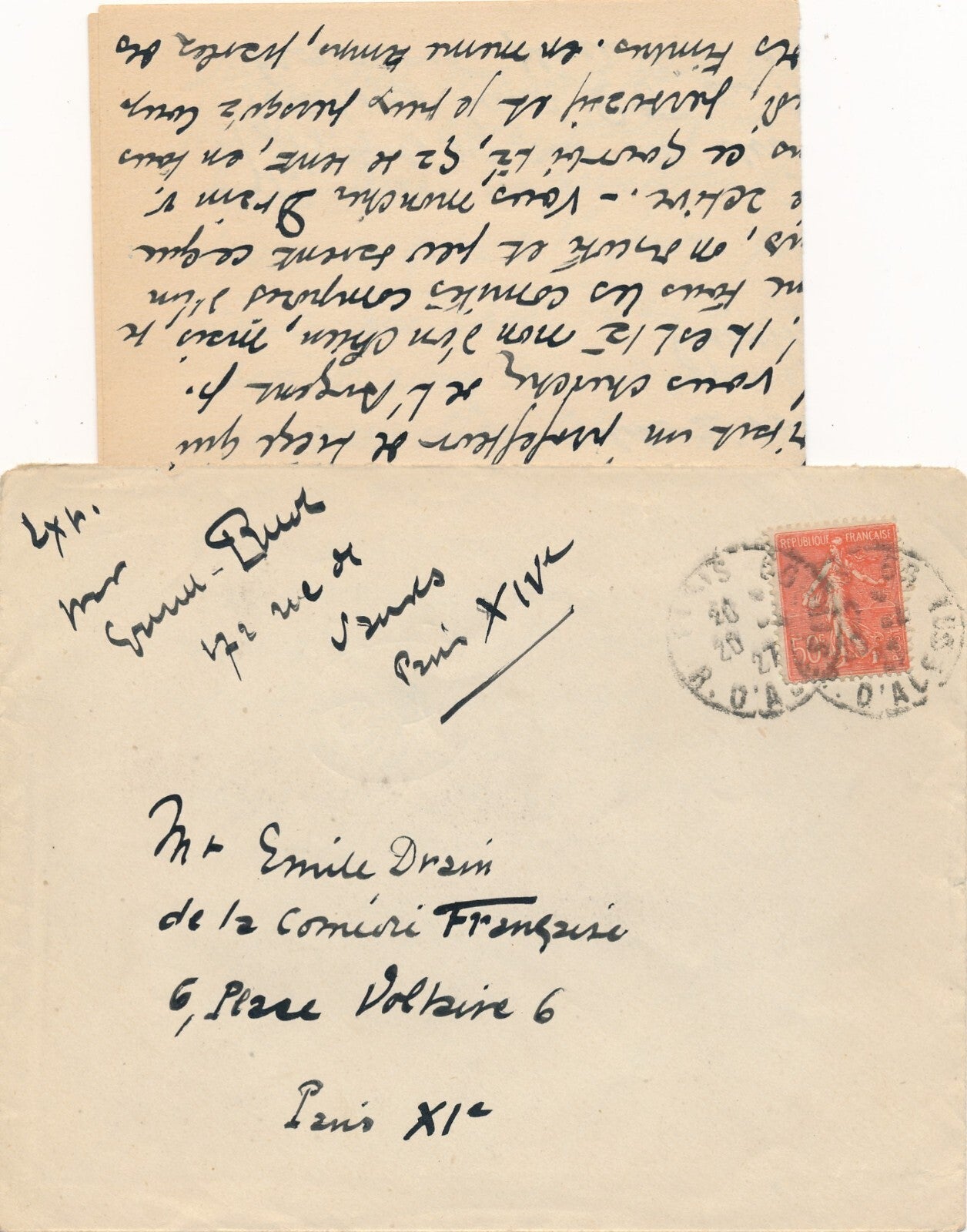 Gabriel BELOT gravure bois signée Beethoven 1927 Et lettre autographe signée