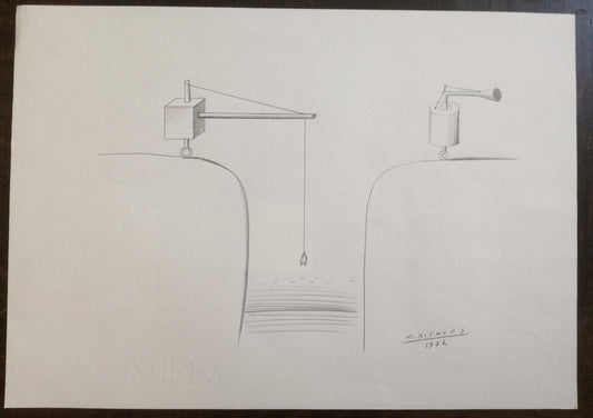 dessin original Maris Bishofs lituanie 1982 illustrateur surrealisme