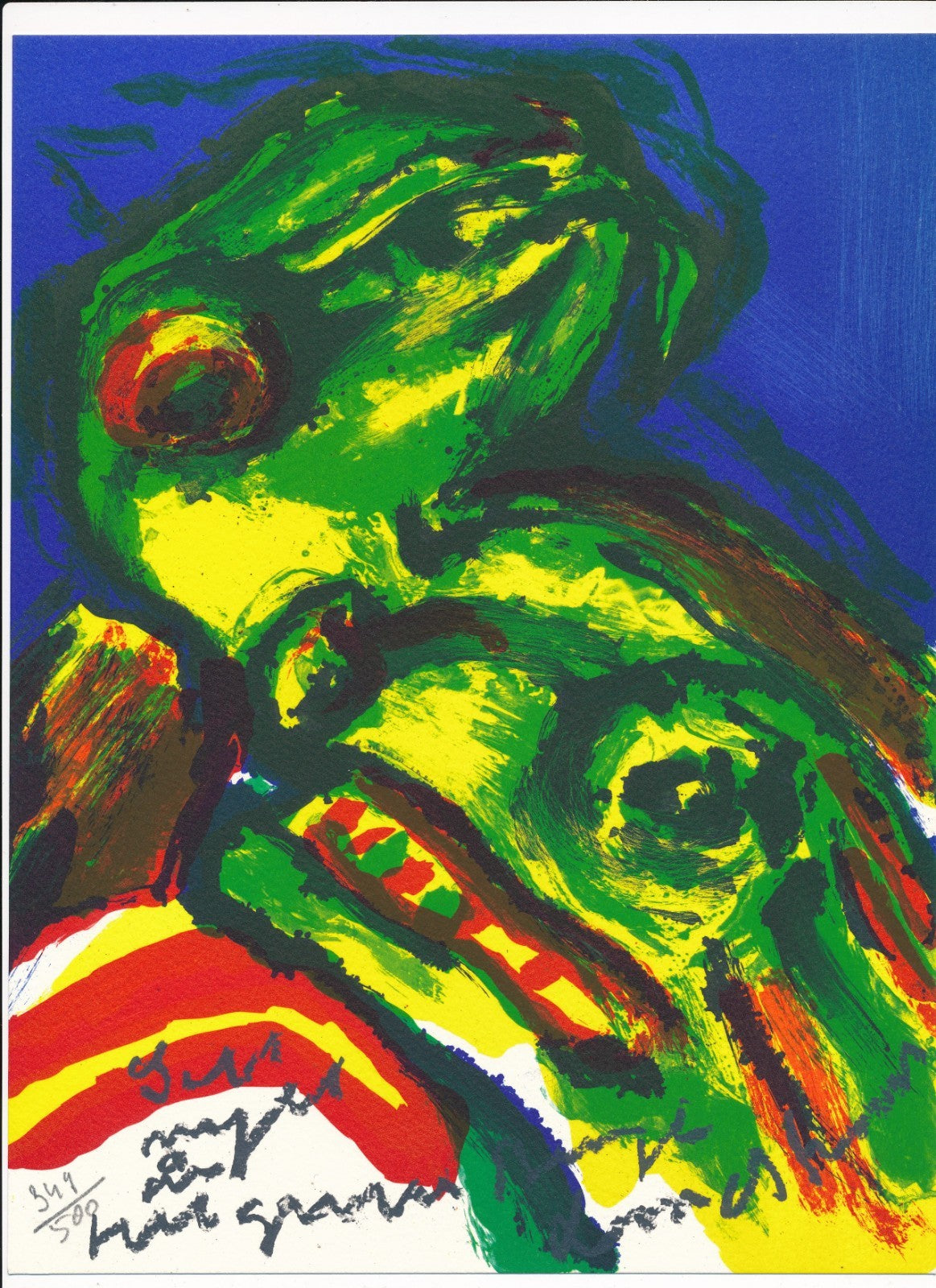 Bengt Linström (1925-2008) lithographie numérotée signée expressionnisme suède