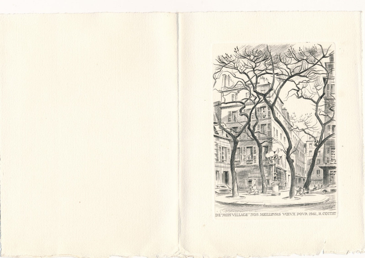 René COTTET : bel ensemblre 12 GRAVURES et 4 LETTRES AUTOGRAPHES et 2 CARTES