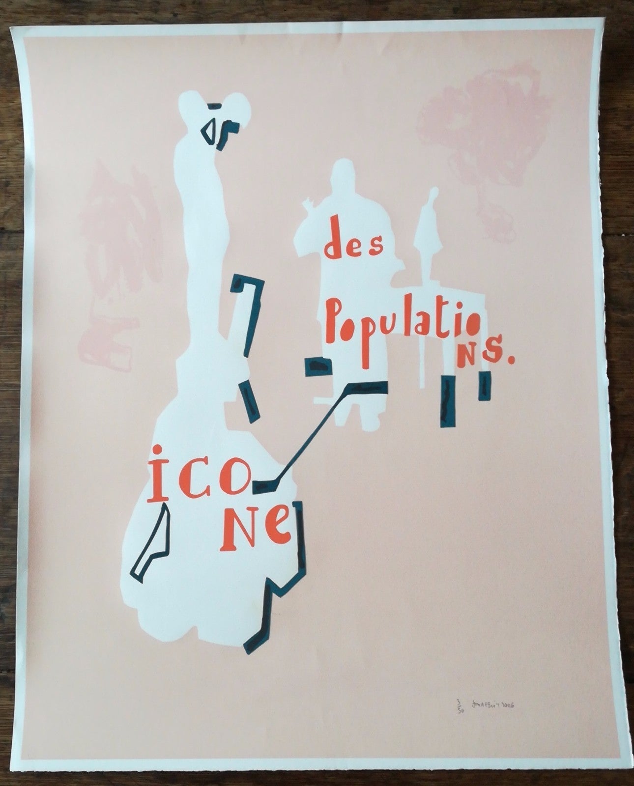 lithographie Jean-Michel Alberola numérotée signée Icône des populations 2006