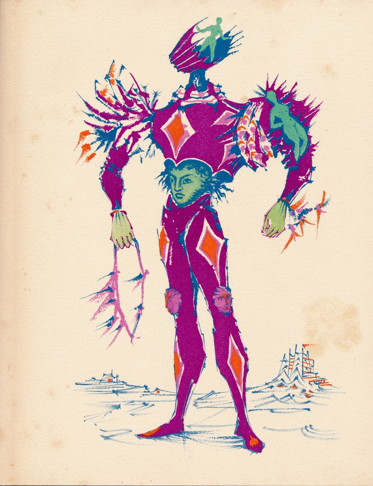 portfolio Coutaud Gishia Labisse Pignon 4 lithographies originales 1956 Théâtre