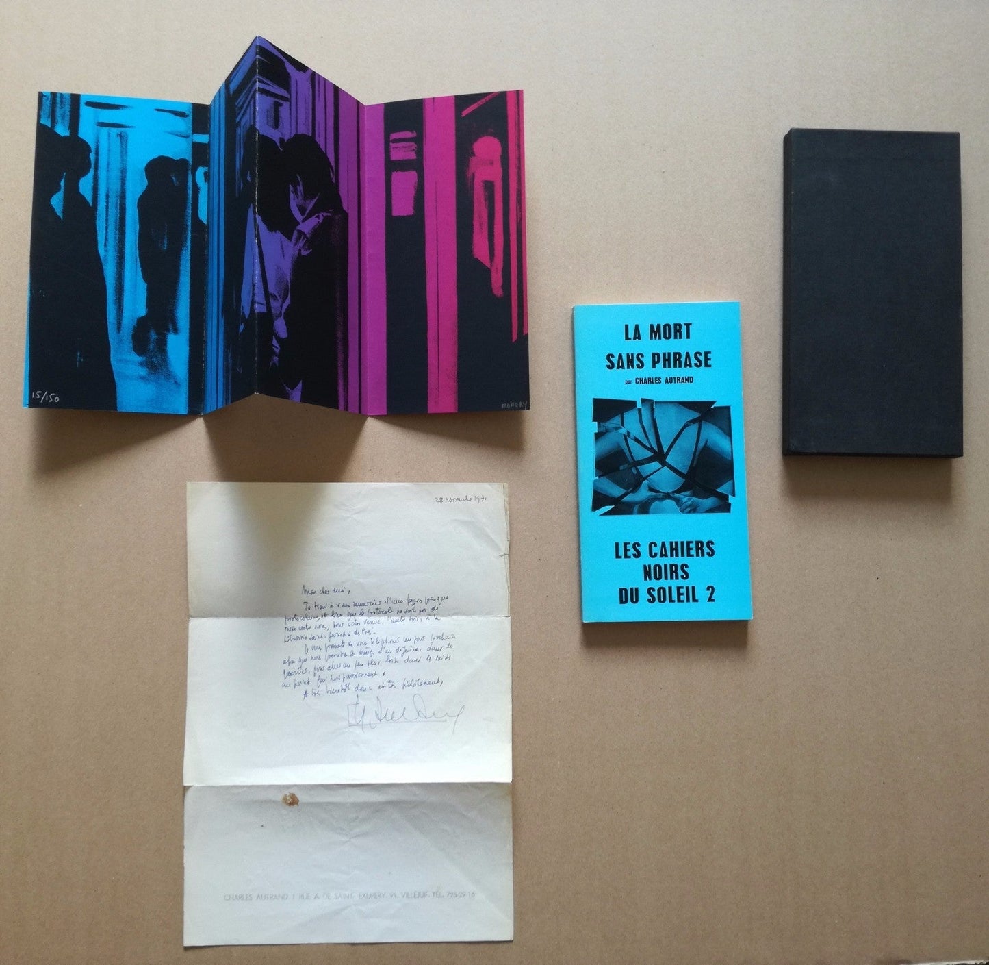 sérigraphie Jacques Monory Charles Autrand La Mort sans phrase 1968 Soleil noir