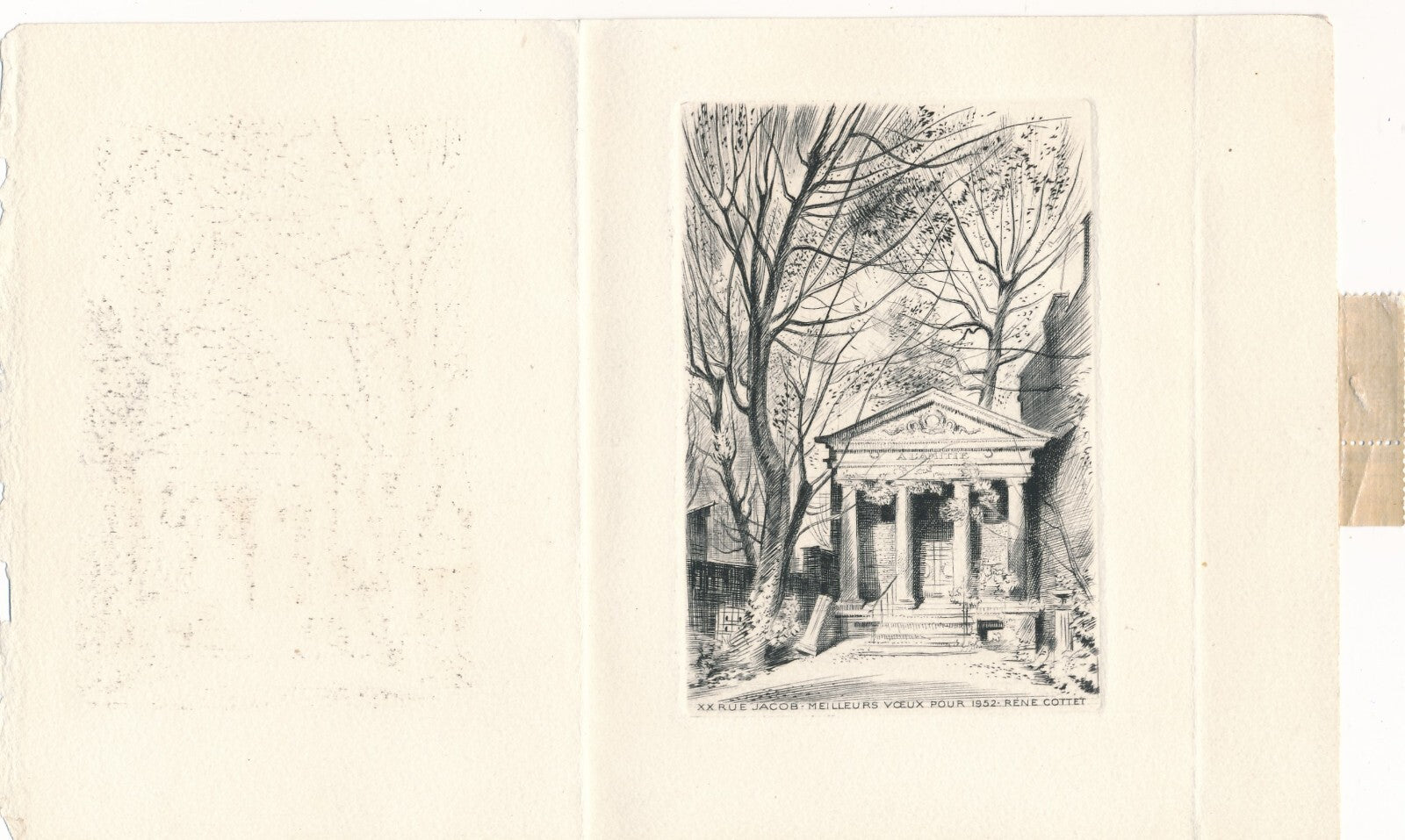 René COTTET : bel ensemblre 12 GRAVURES et 4 LETTRES AUTOGRAPHES et 2 CARTES