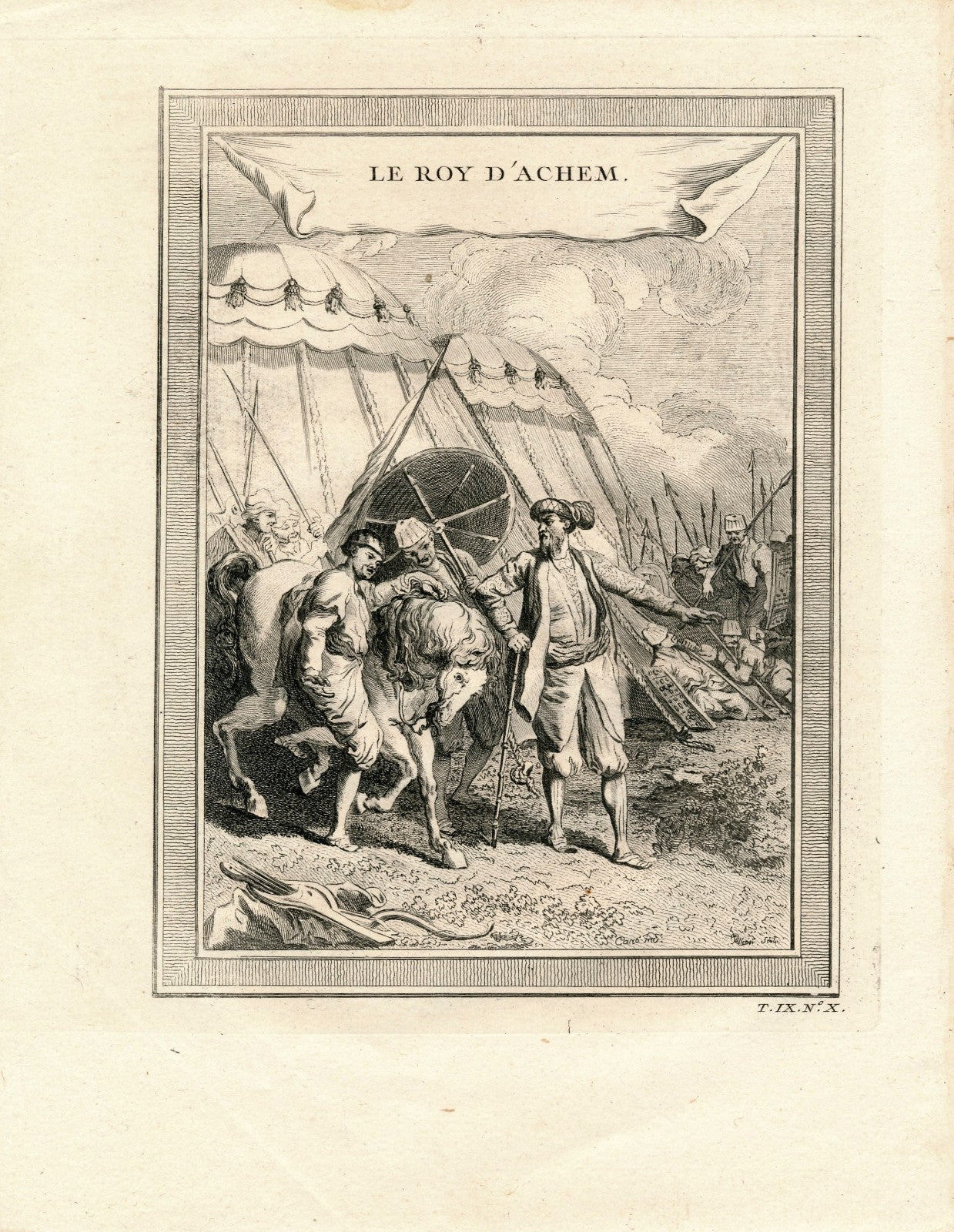 gravure Le Roy d’Achem Indonésie Sumatra abbé Prévost 