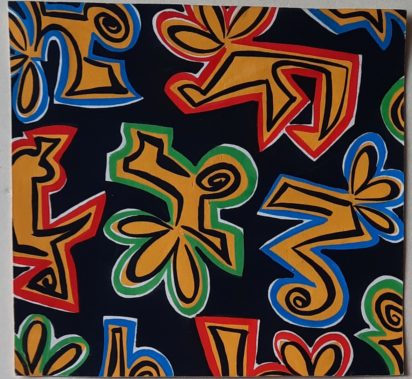 2 projets décor tapisserie ? textile ? vers 1940-1950 dessin gouache décoratif