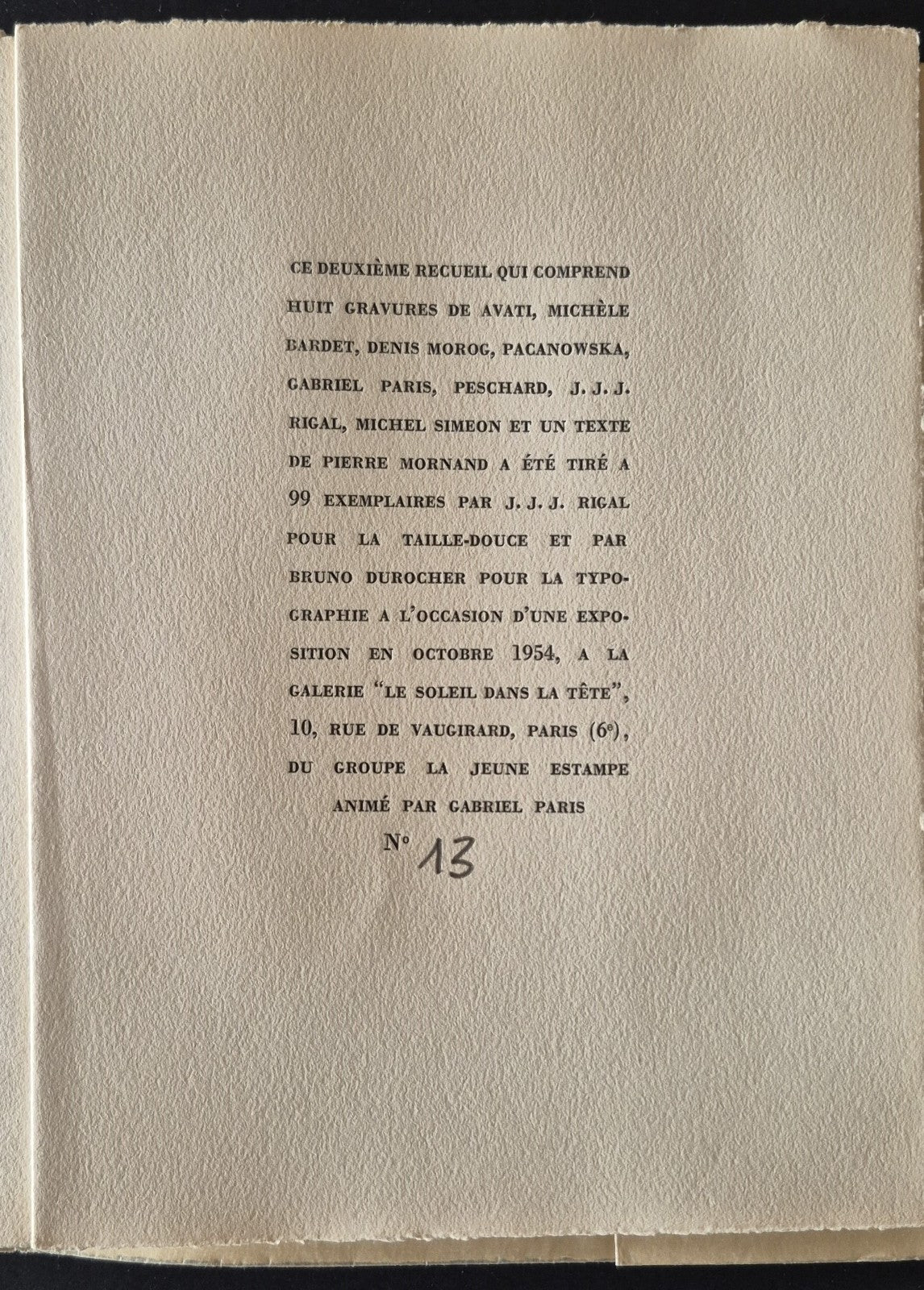 Jean louis BÉDOUIN Libre espace Seghers 1967 gravure Jorge Camacho signée