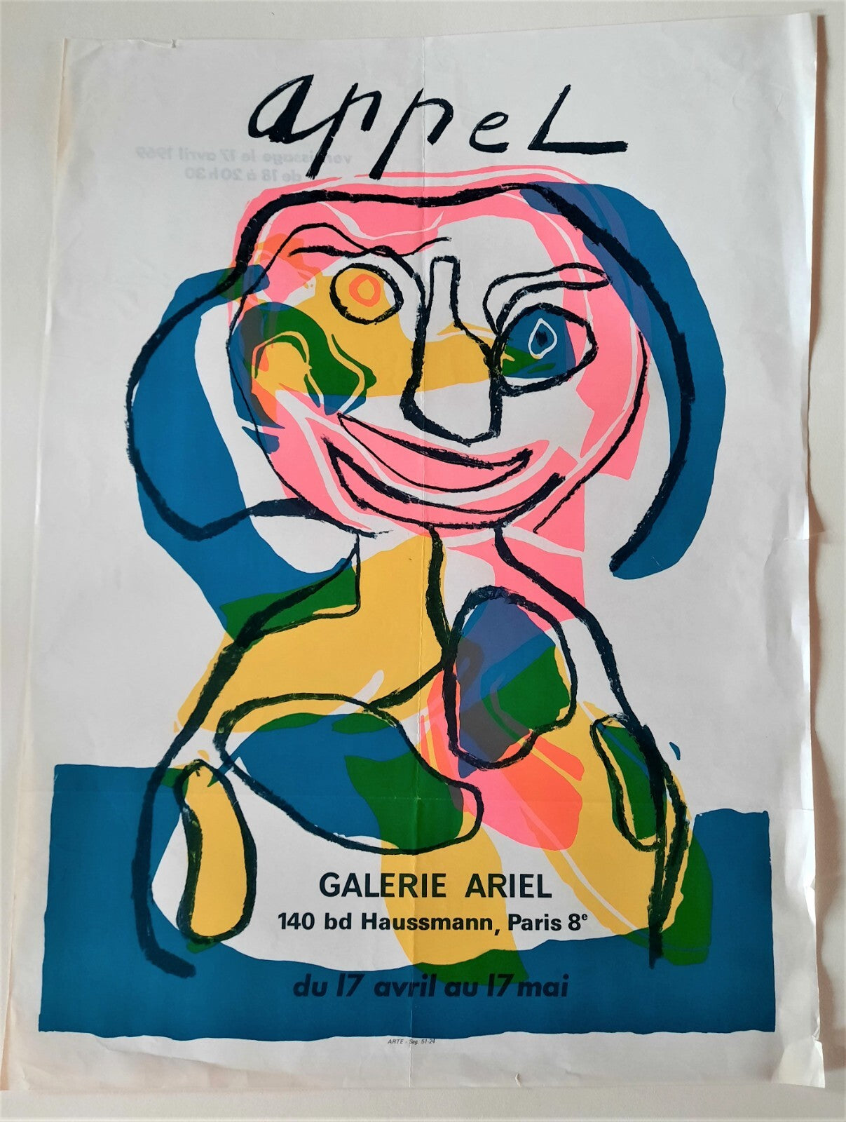 Karel APPEL invitation affiche lithographiée atelier ARTE exposition 1969 Ariel