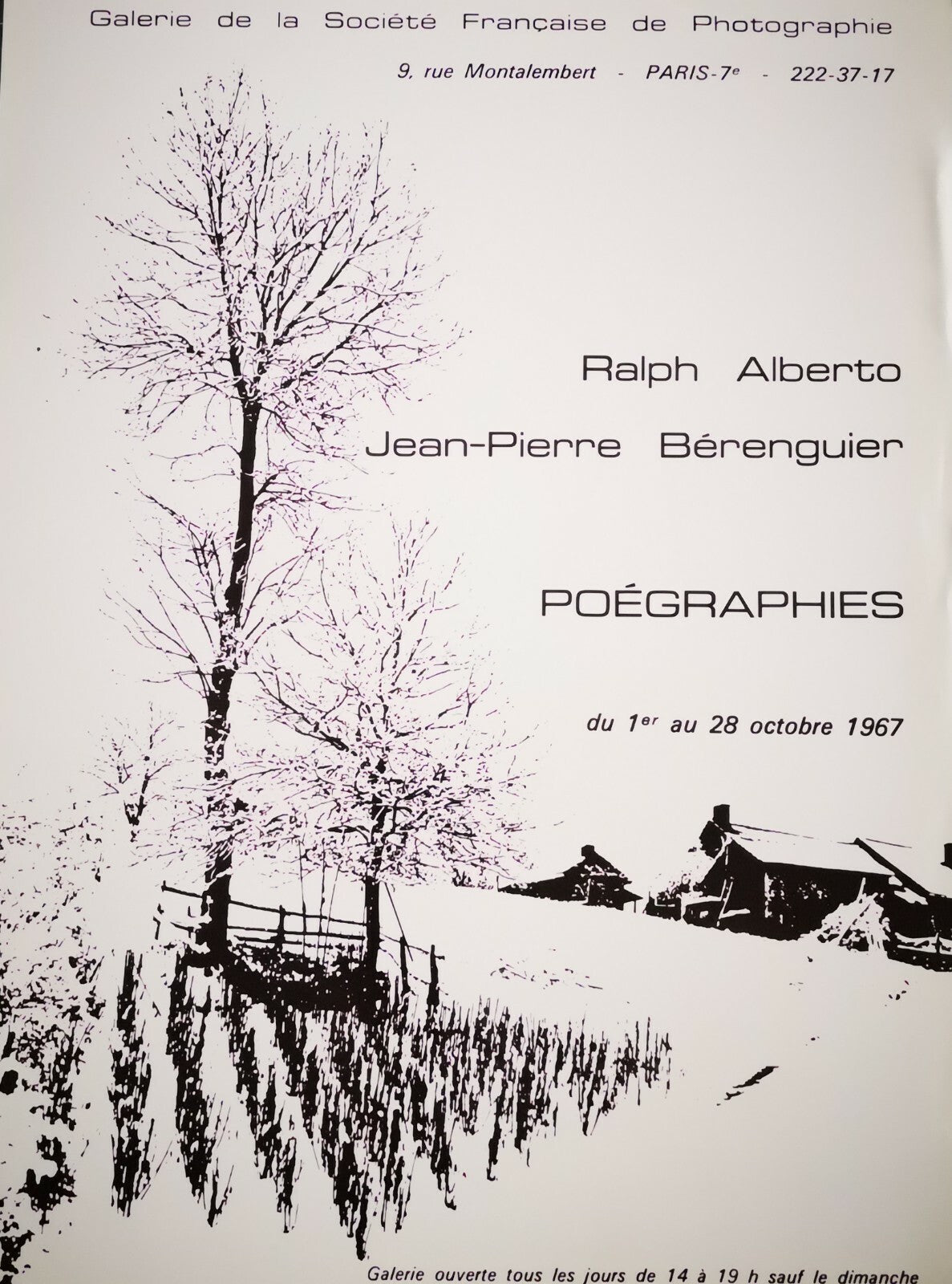 Affiche exposition photo Ralph ALBERTO Jean-Pierre Bérenguier 1967 offset