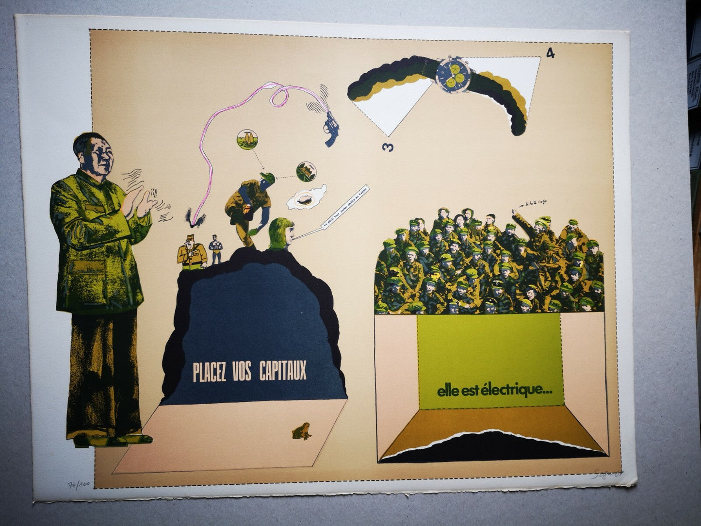 Antonio SEGUI 3 lithographies signées numérotées Sans démagogie 1972 SEGUÍ