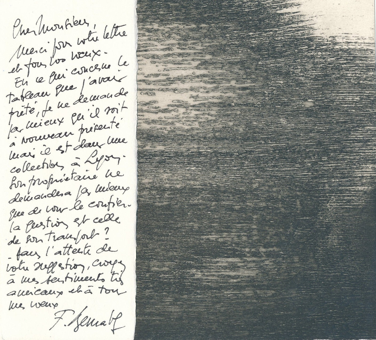 Frédéric BENRATH gravure signée avec envoi autographe