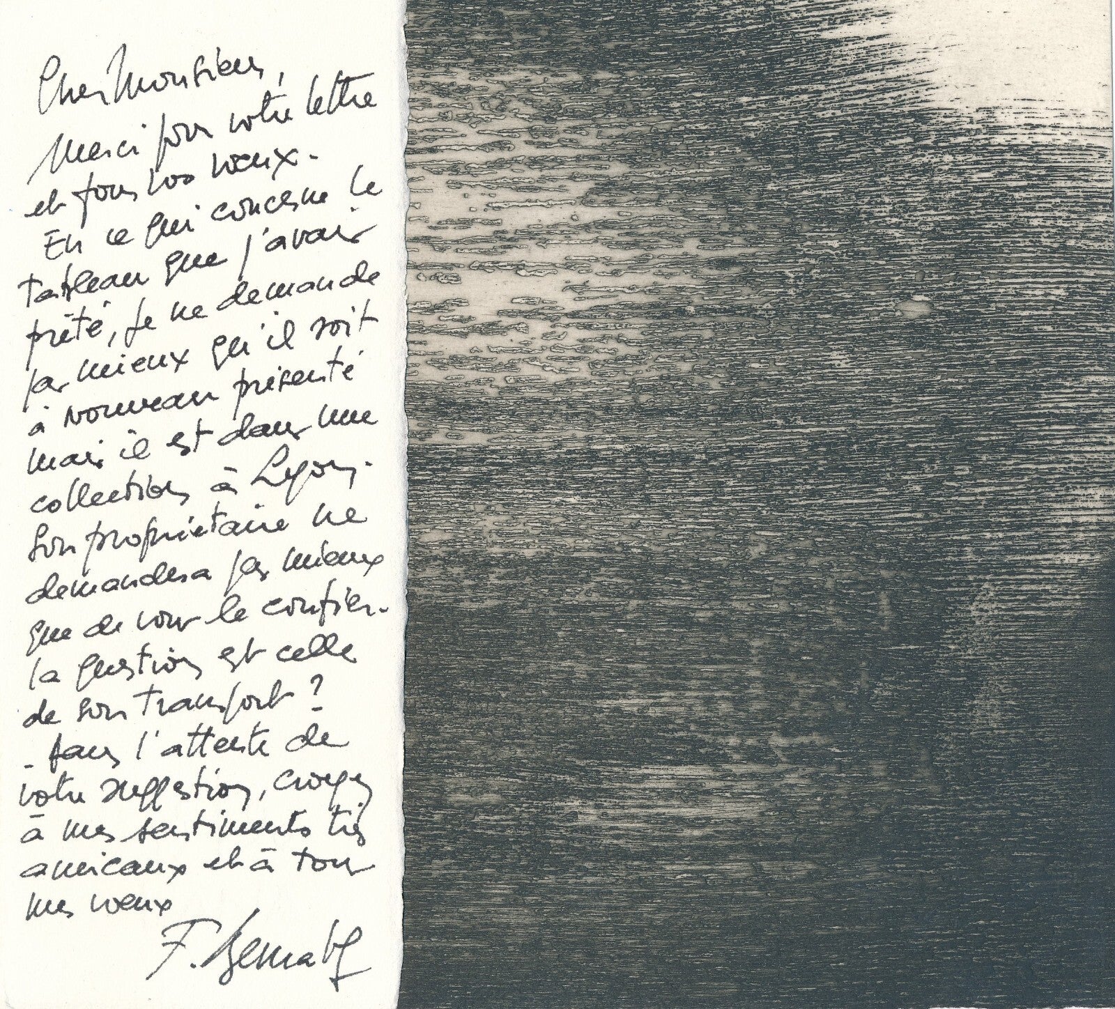 Frédéric BENRATH gravure signée avec envoi autographe