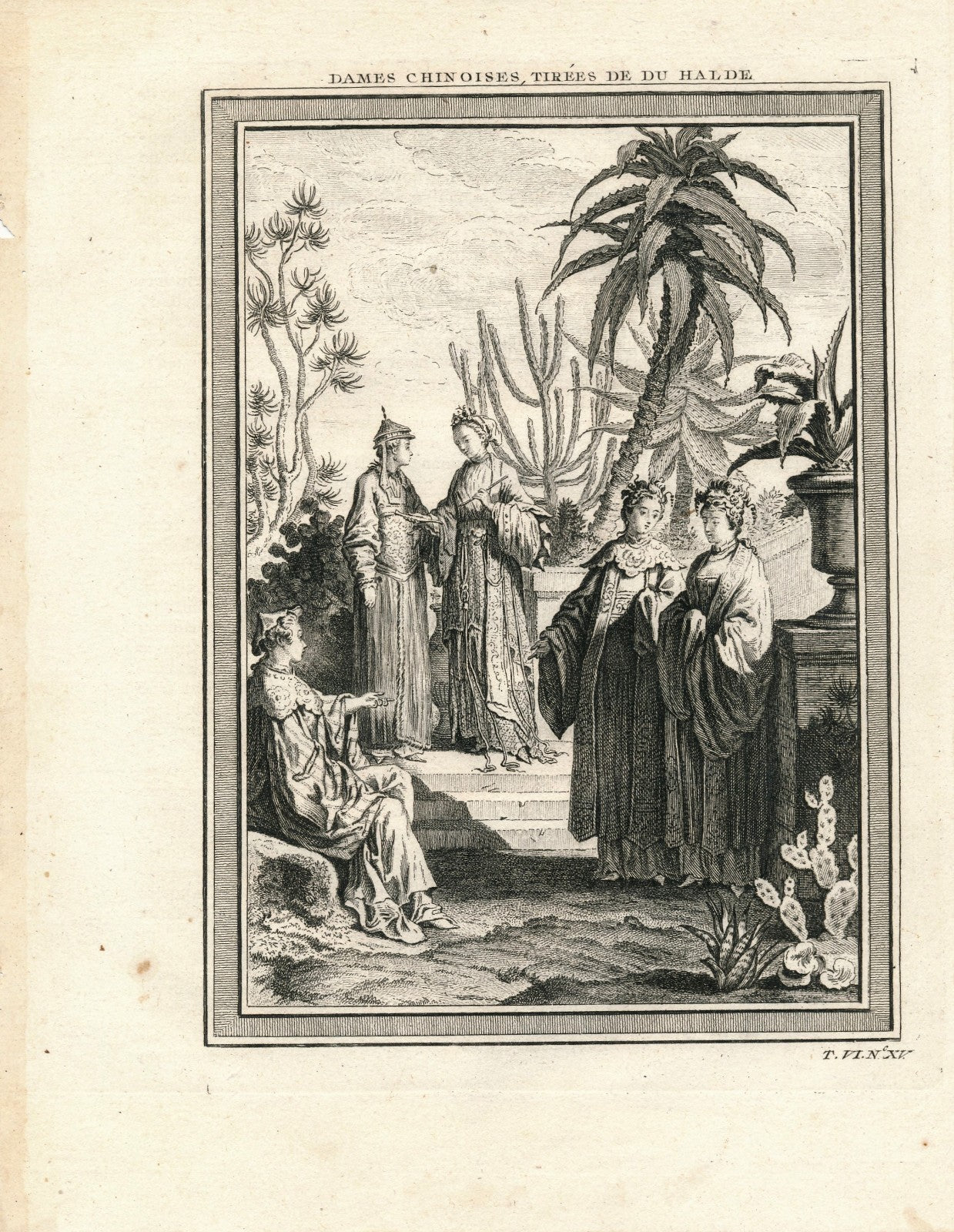 gravure Dames chinoises Halde Chine abbé Prévost, Paris, 1747-1780.