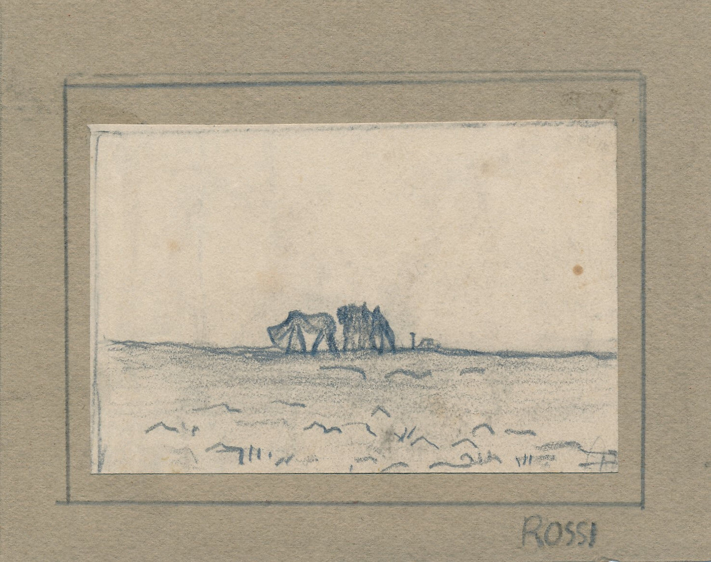 Joseph ROSSI (1892-1930) peintre dessin signé autographe femme Villeparisis