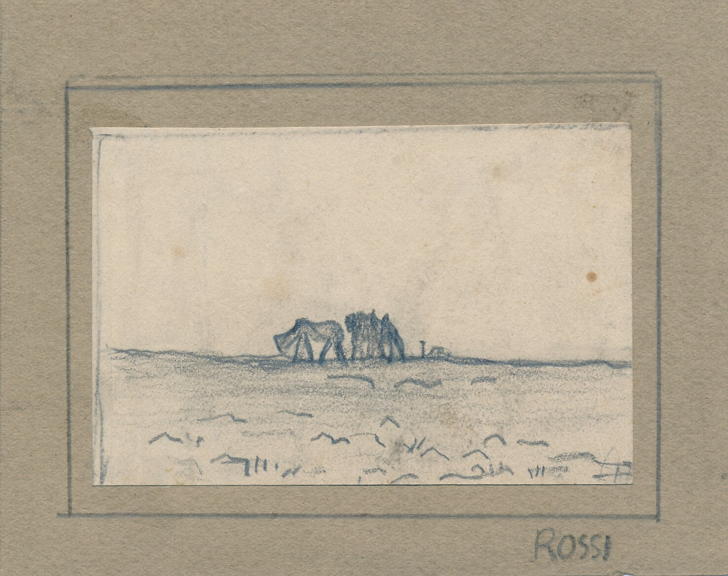 Joseph ROSSI (1892-1930) peintre dessin signé autographe femme Villeparisis