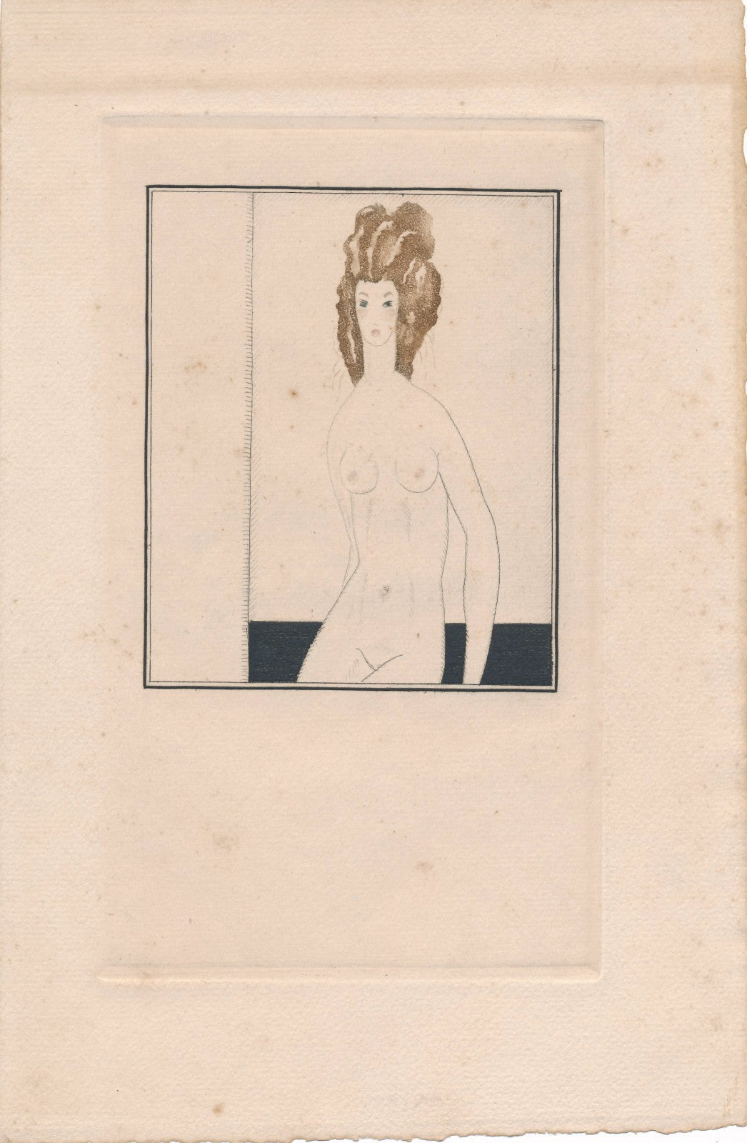 lot 2 Gravures couleur curiosa voyeur femme