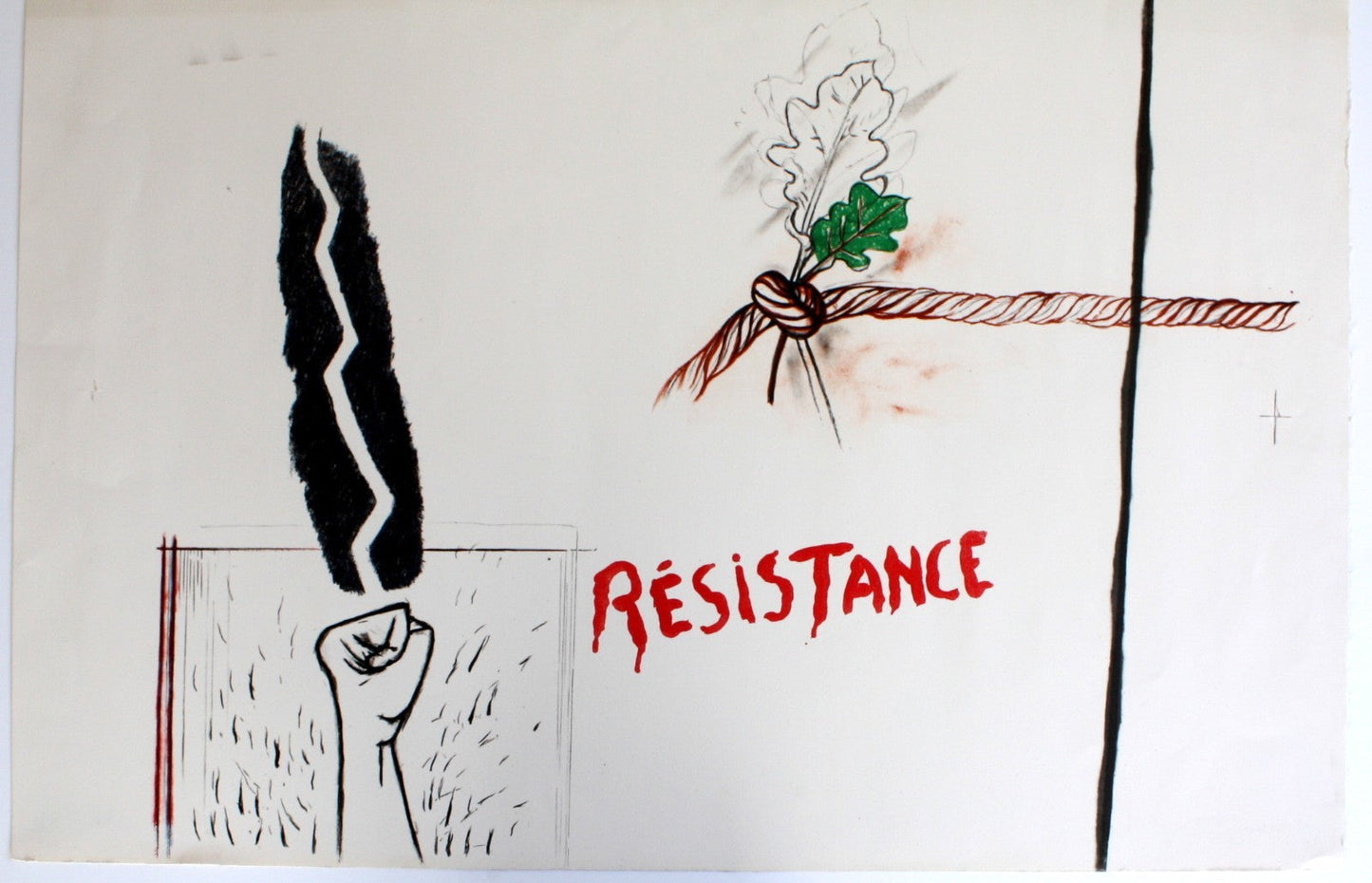 Daniel Pommereulle lithographie originale non datée cachet au dos