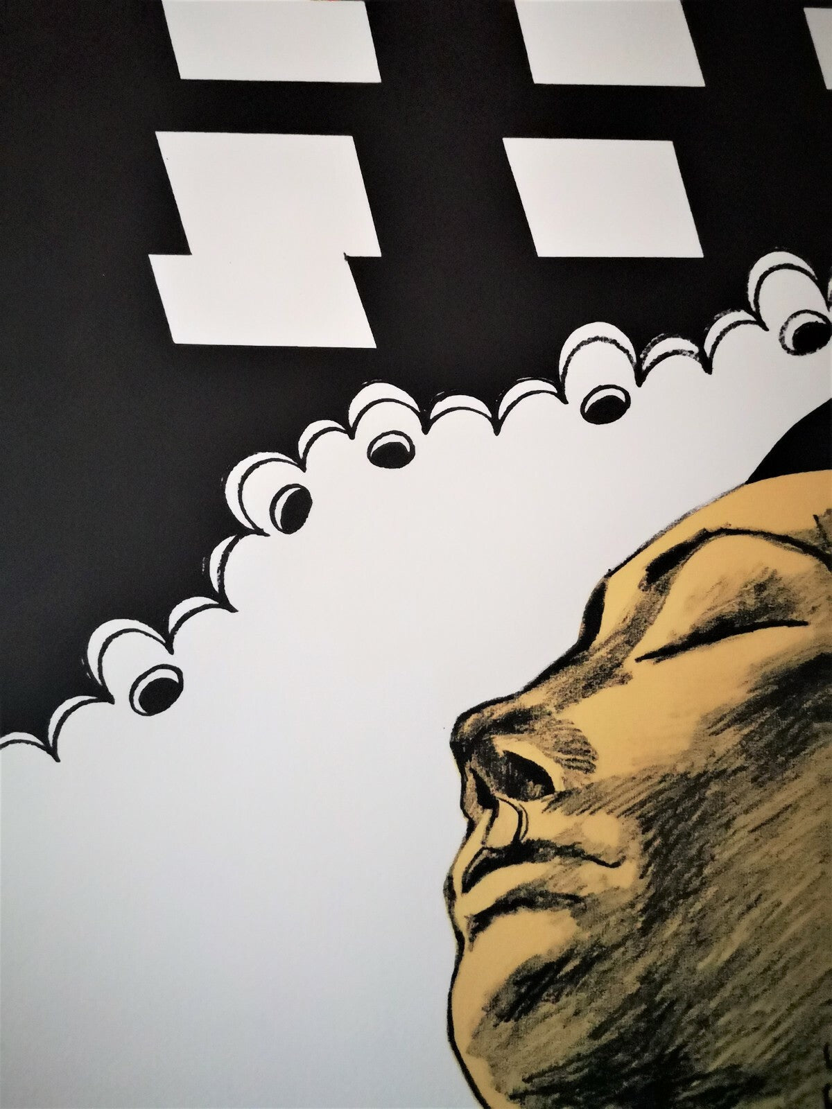 André FOUGERON lithographie signée le rêve architecture litho estampe