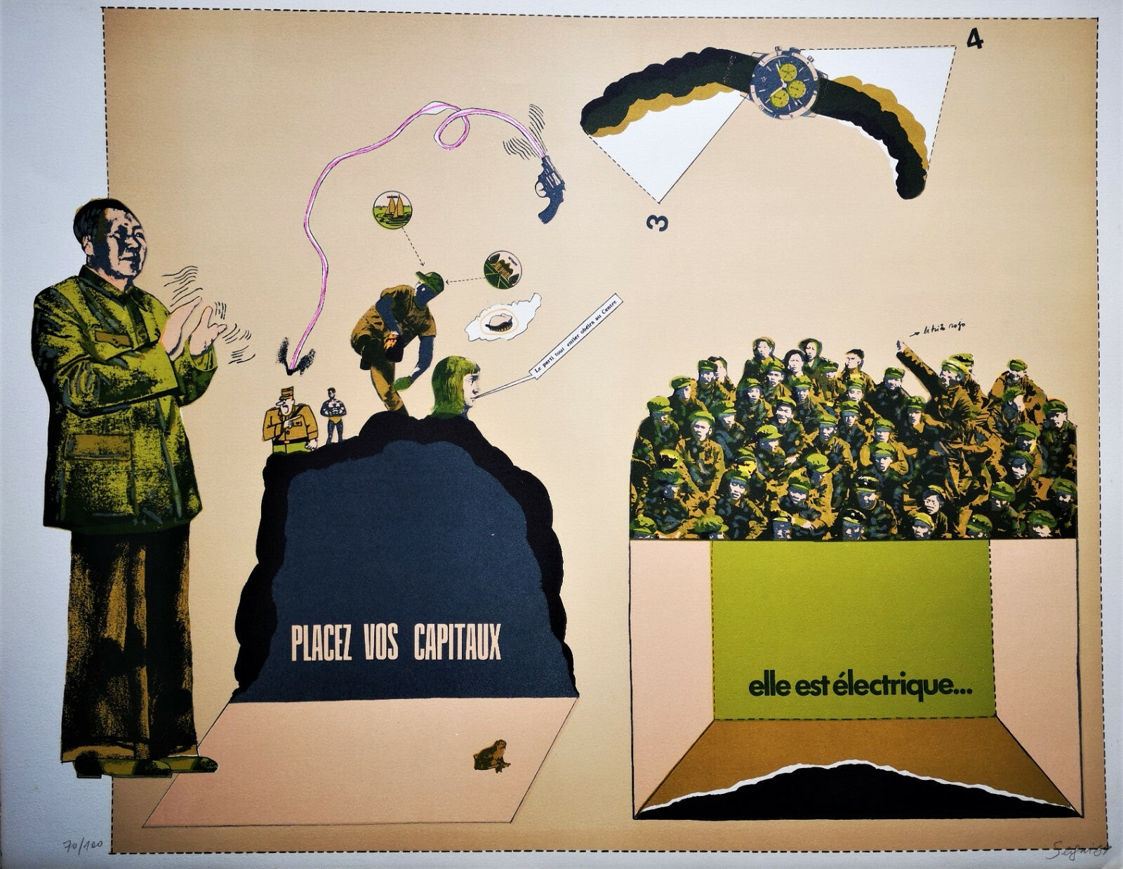 Antonio SEGUI 3 lithographies signées numérotées Sans démagogie 1972 SEGUÍ