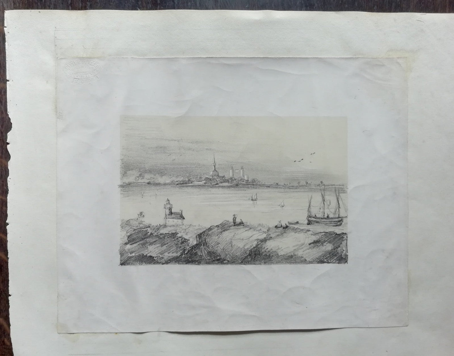 Dessin milieu du XIXe siècle port bretagne ?