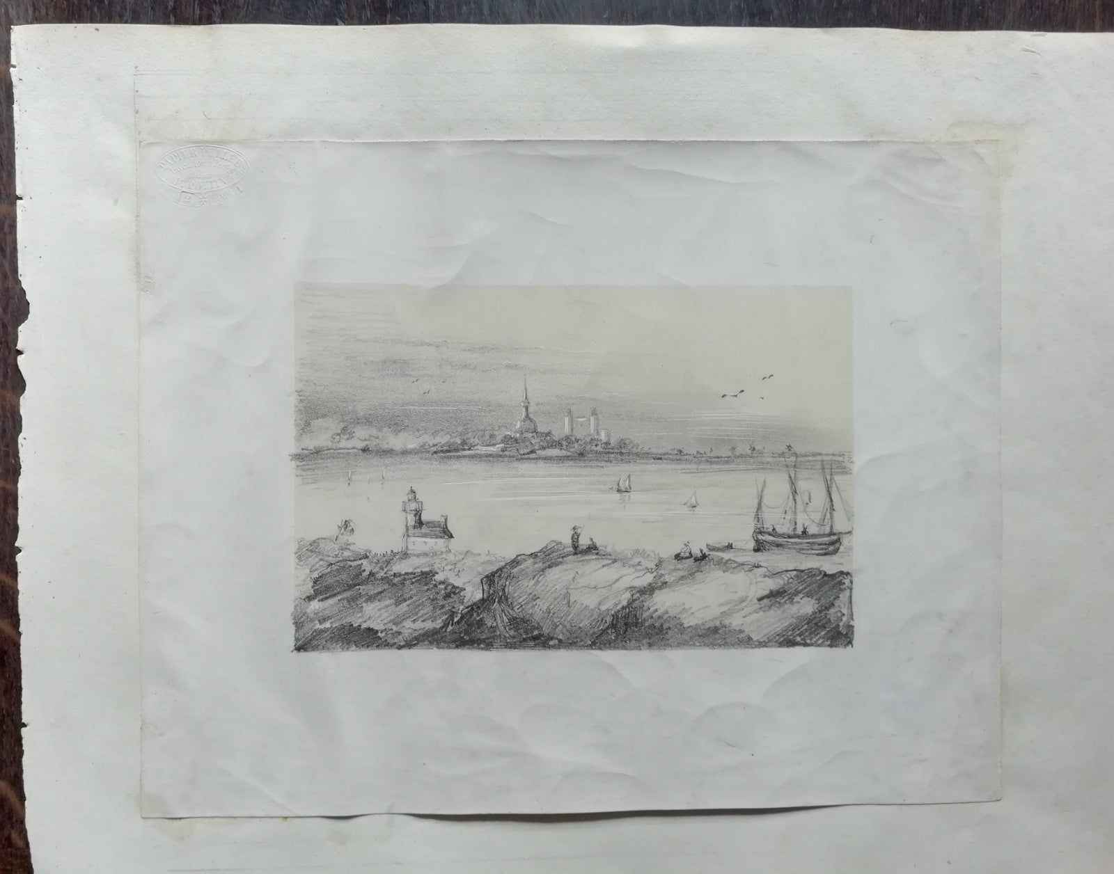 Dessin milieu du XIXe siècle port bretagne ?