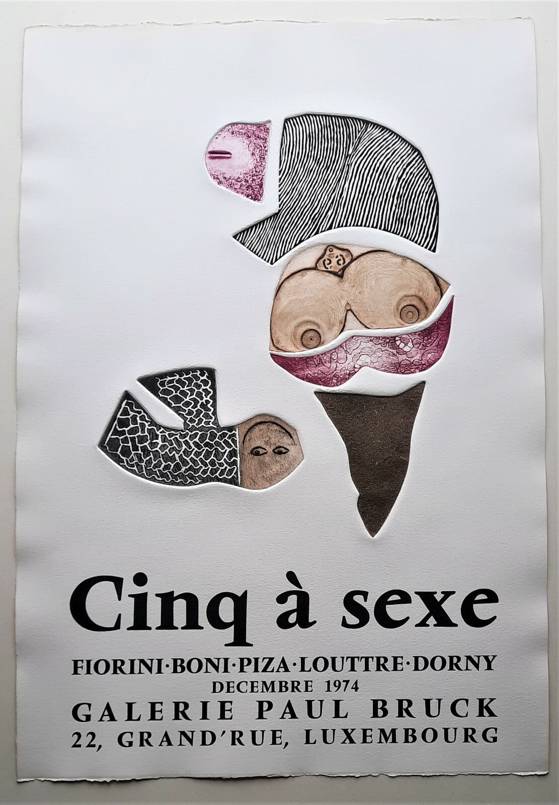 Cinq à sexe Affiche taille-douce gravure Fiorini Boni Dorny Loutre B Piza